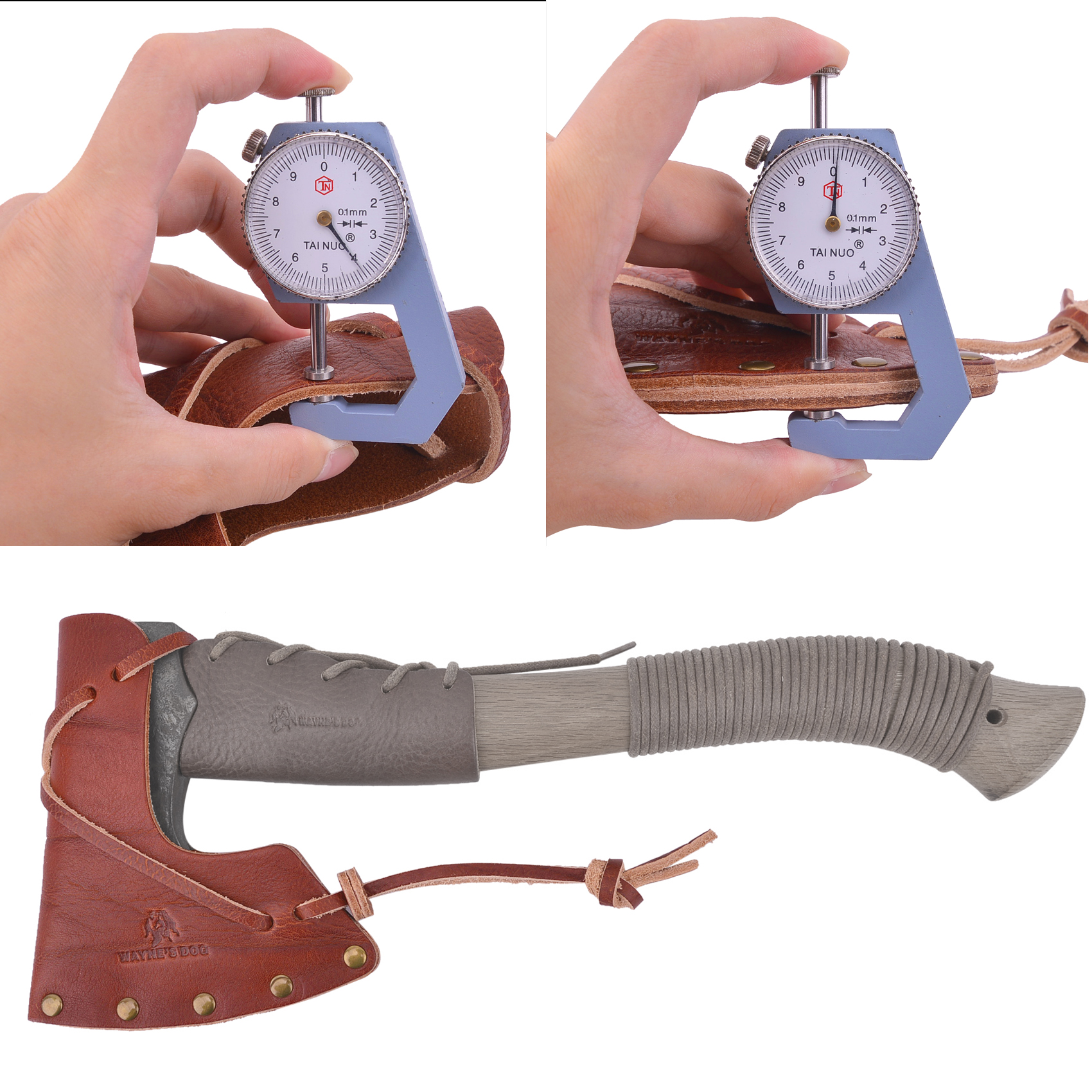 Full Grain Leather Camping Hatchet Sheath Axe Head Holster Axe Protector Cover