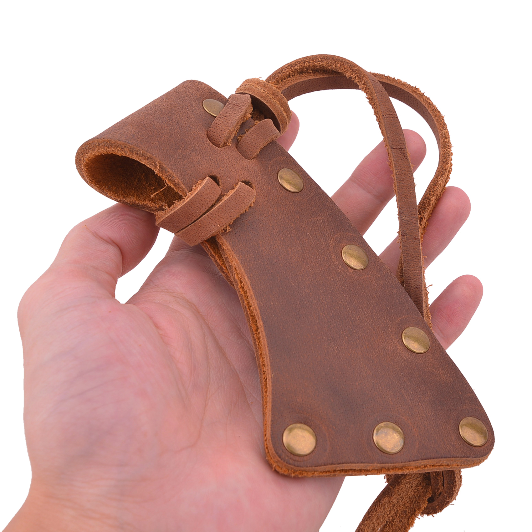 Camping Hatchet Sheath Blade Cover Holder Cowhide Leather Axes Head Protectors