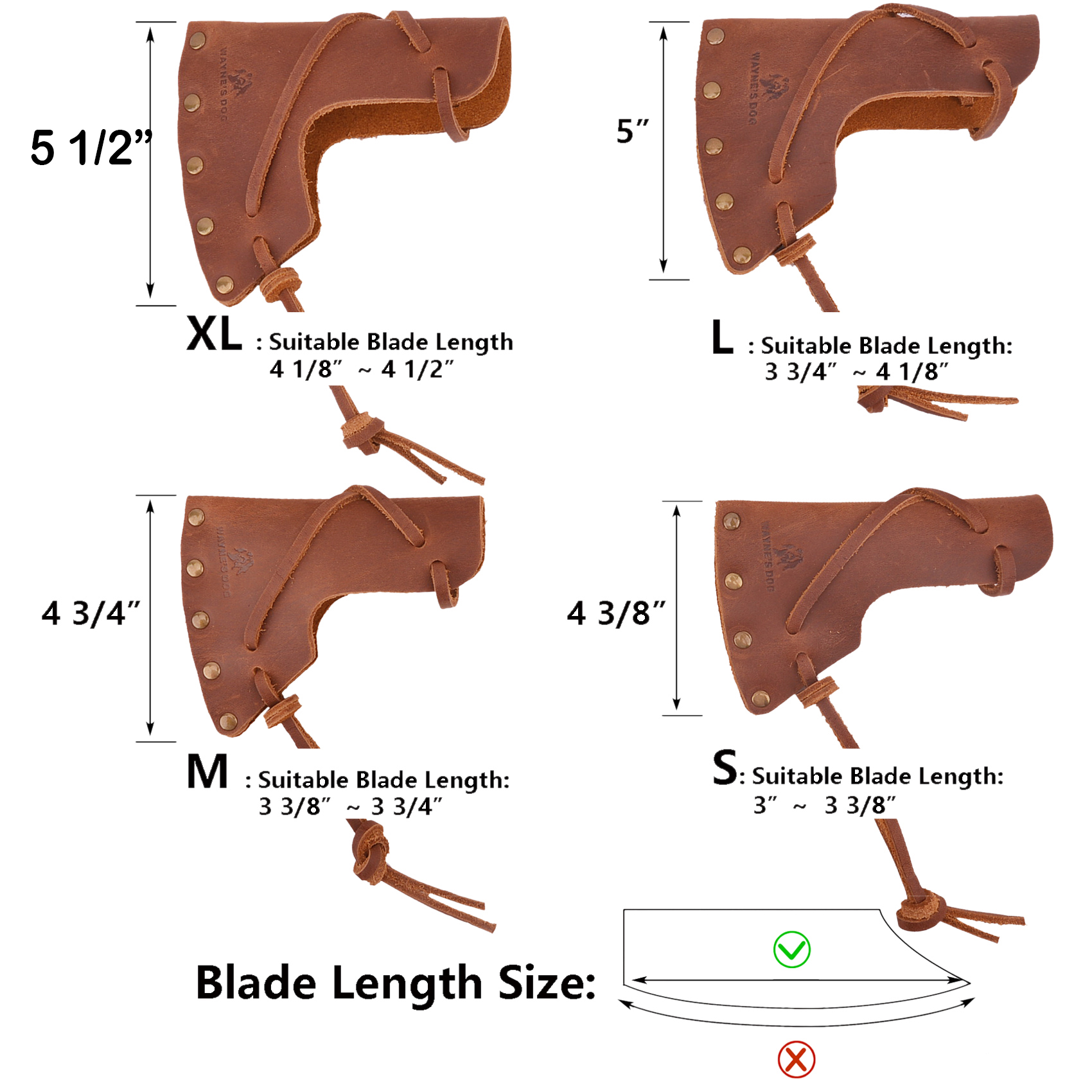 Cowhide Leather Camping Axes Head Hatchet Sheath Cover Holder Blade Protection