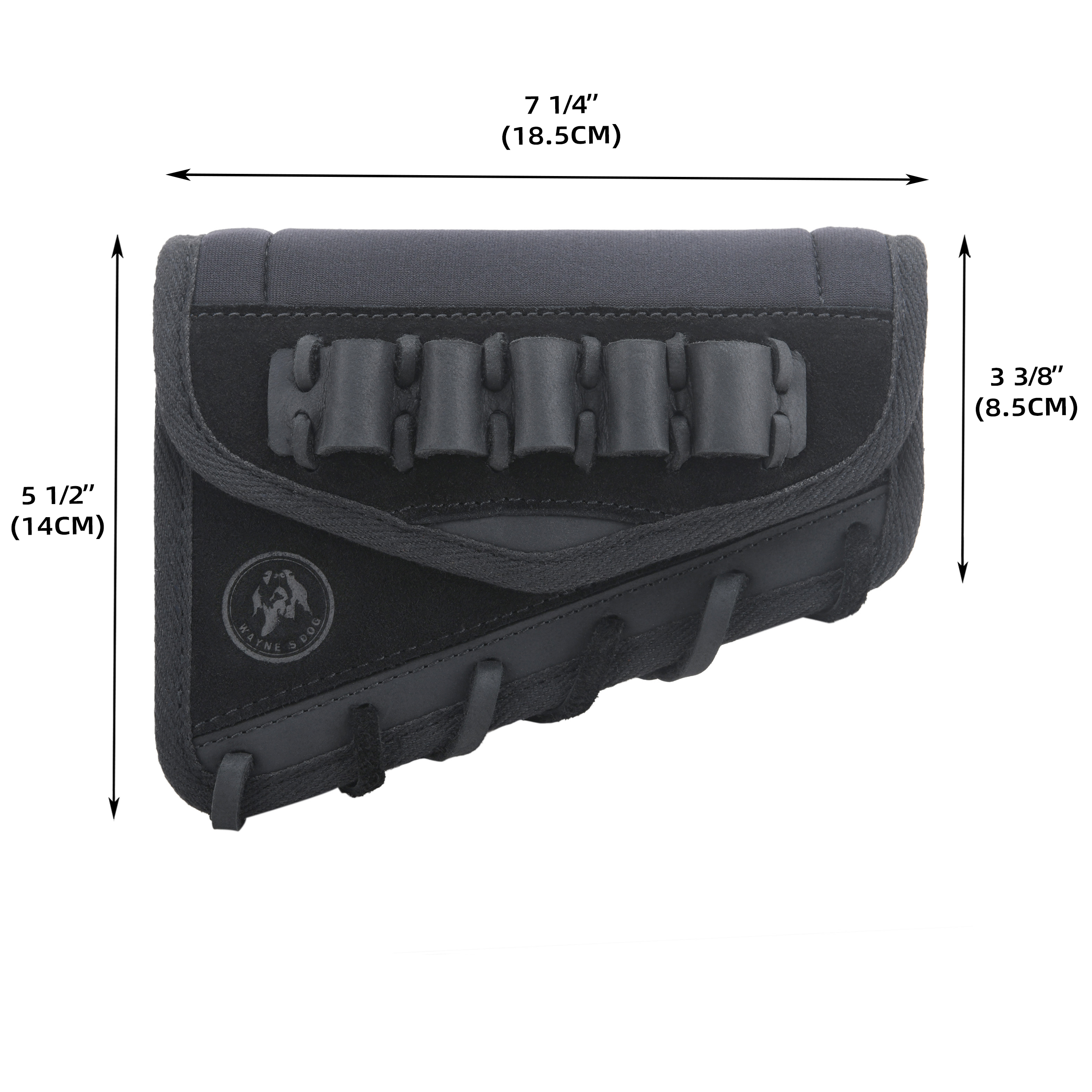 Leather Gun Cheek Rest Shell Holder Buttstock for Ambidextrous Handed