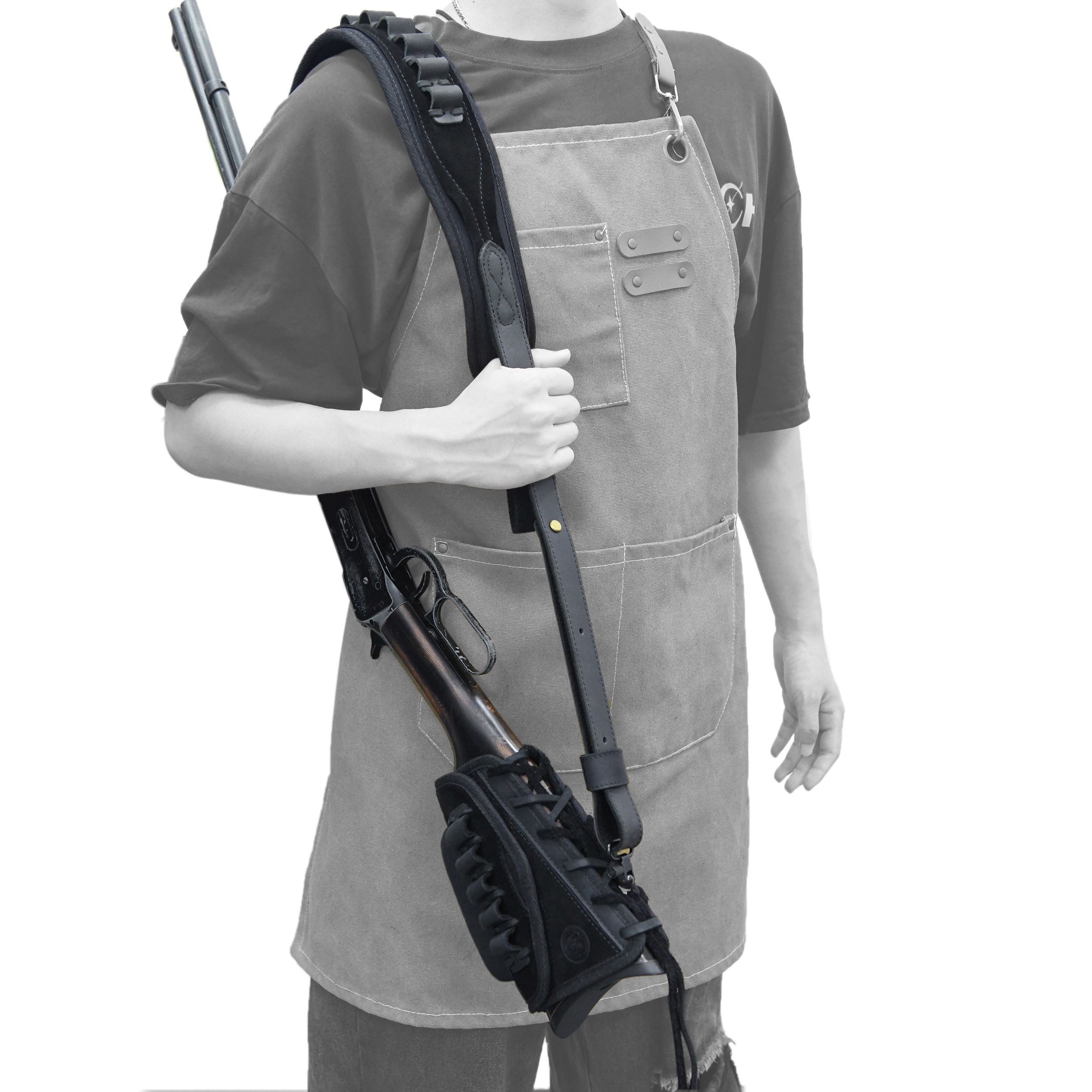 Rifle Cheek Riser Buttstock with Sling Ammo Holder with Swivles