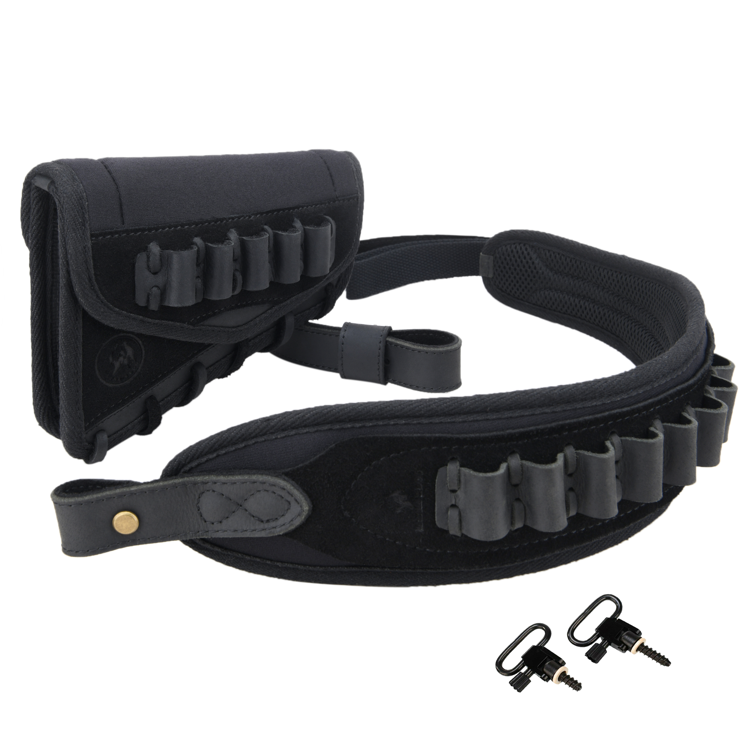 Rifle Cheek Riser Buttstock with Sling Ammo Holder with Swivles
