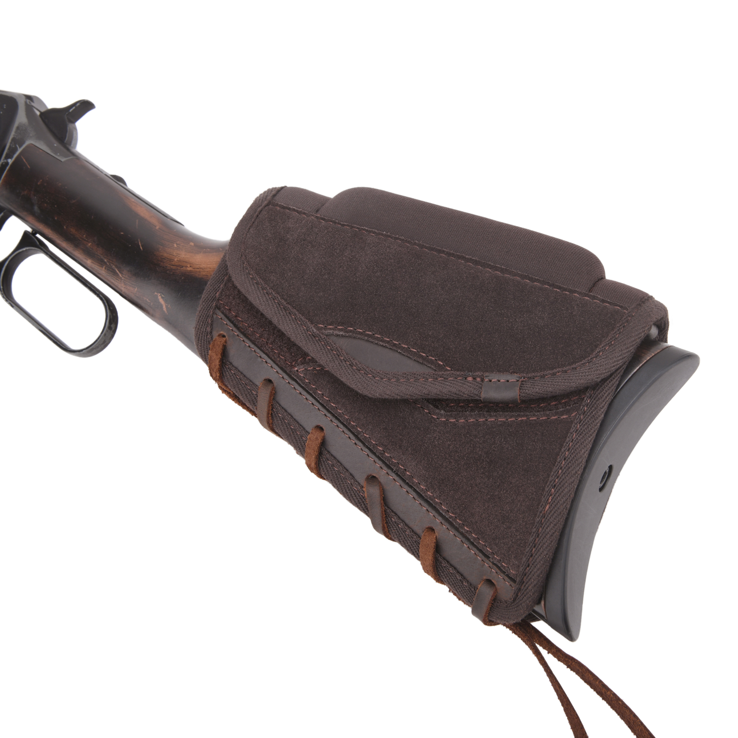 Leather Gun Cheek Rest Shell Holder Buttstock for Ambidextrous Handed