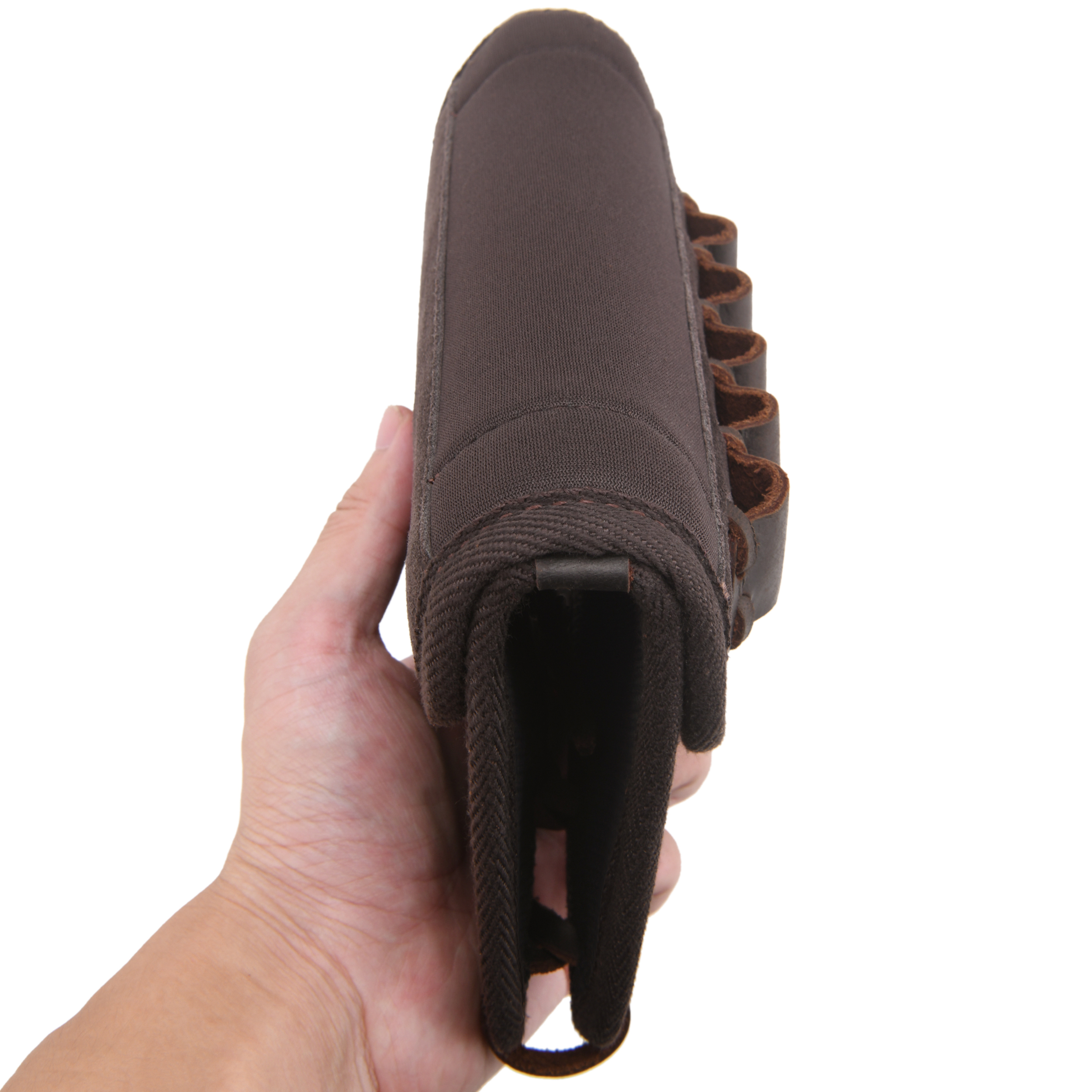 Leather Gun Cheek Rest Shell Holder Buttstock for Ambidextrous Handed