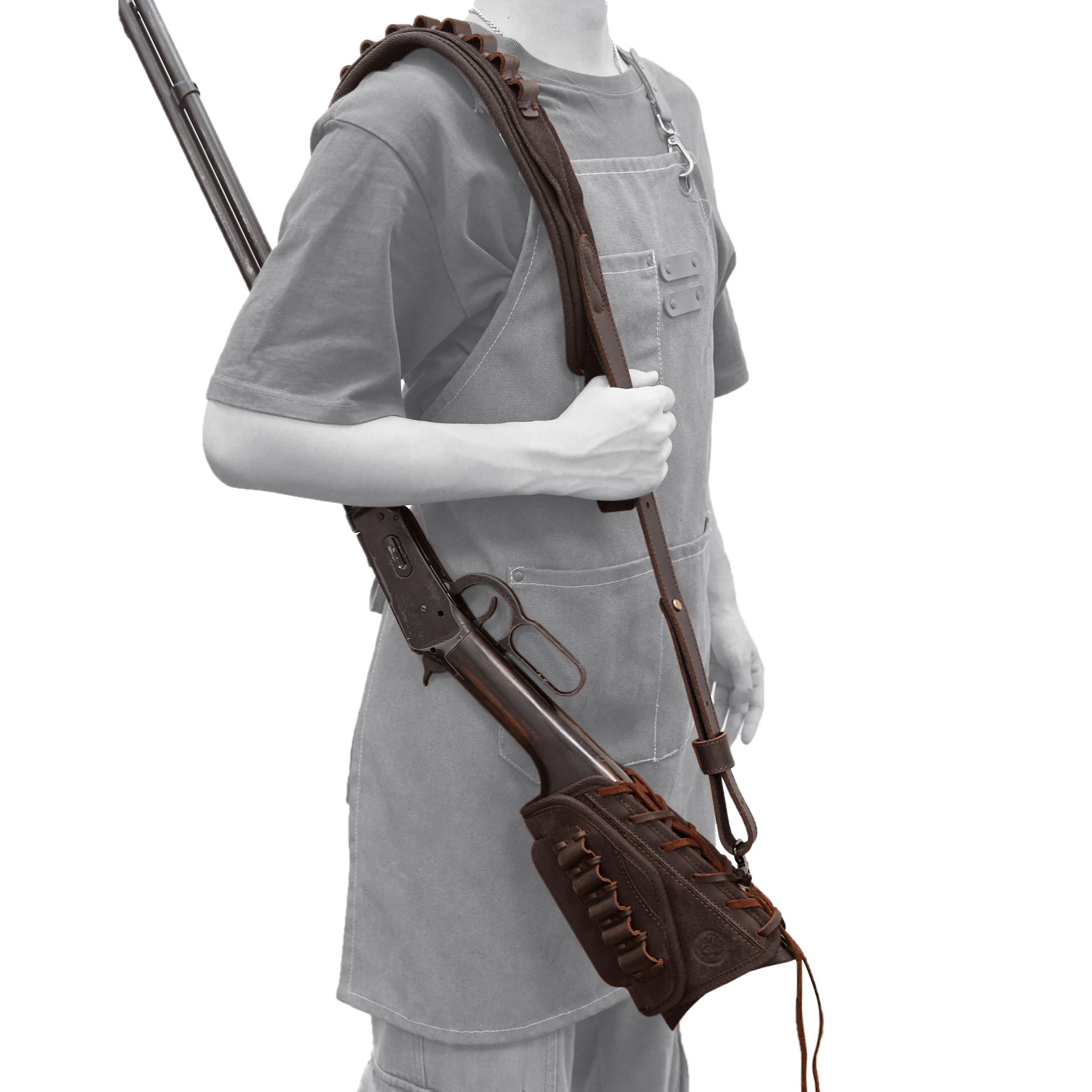 Rifle Cheek Riser Buttstock with Sling Ammo Holder with Swivles