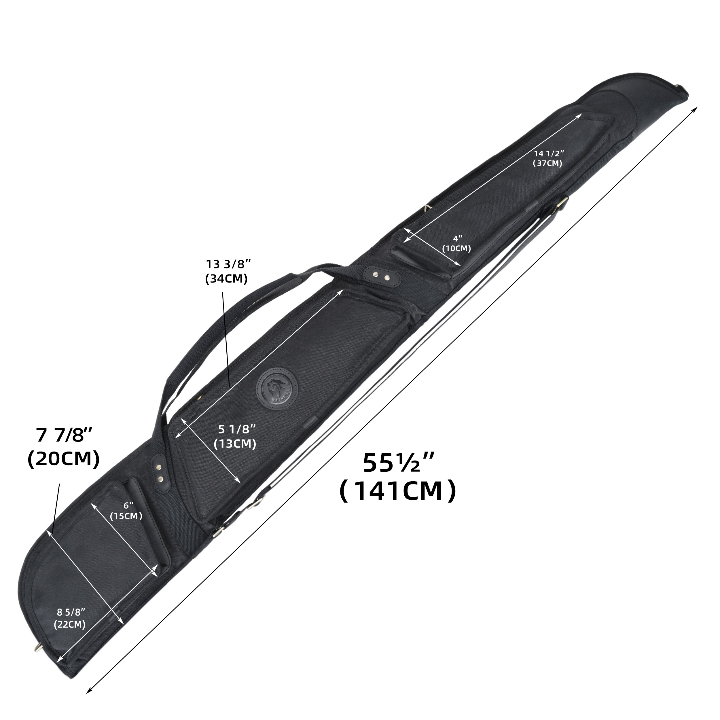 Gun Case for Scoped Rifle & Shotgun, Canvas Leather with Lambs Wool