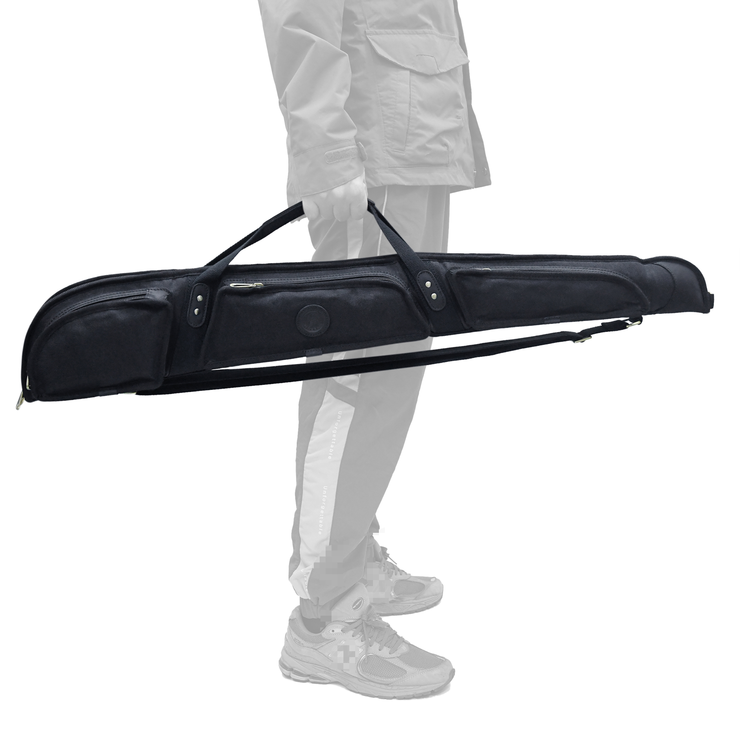 Gun Case for Scoped Rifle & Shotgun, Canvas Leather with Lambs Wool