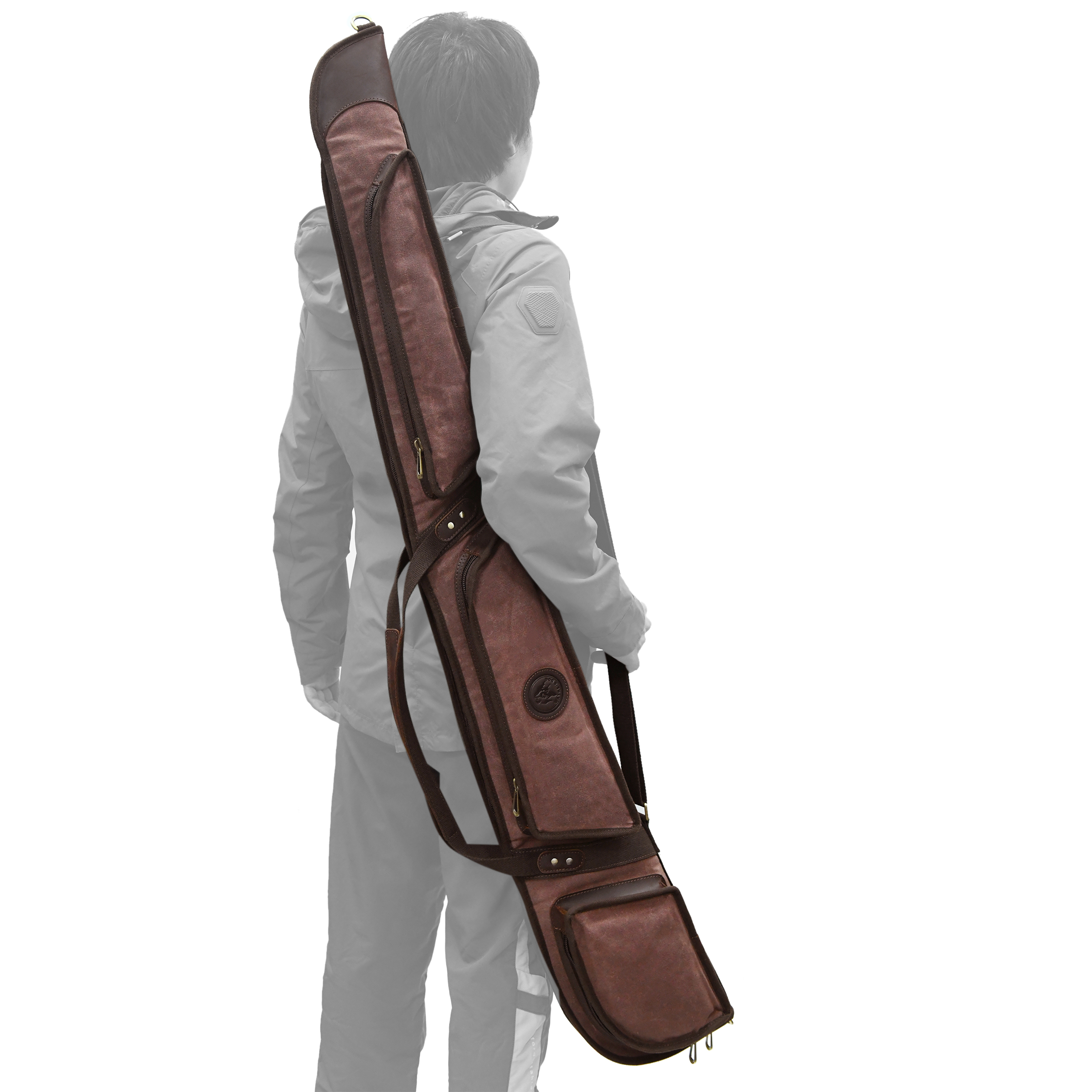 Gun Case for Scoped Rifle & Shotgun, Canvas Leather with Lambs Wool