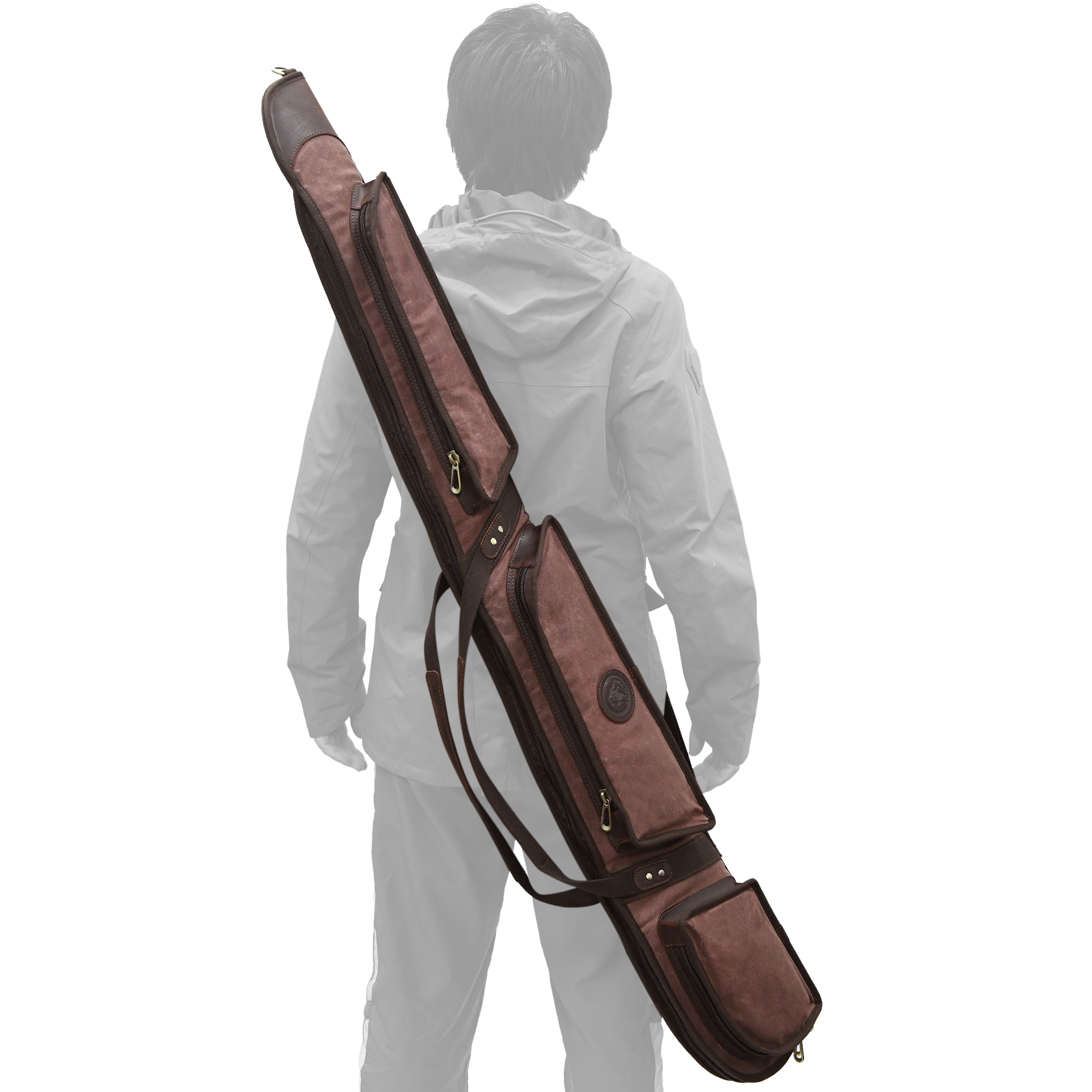 Gun Case for Scoped Rifle & Shotgun, Canvas Leather with Lambs Wool