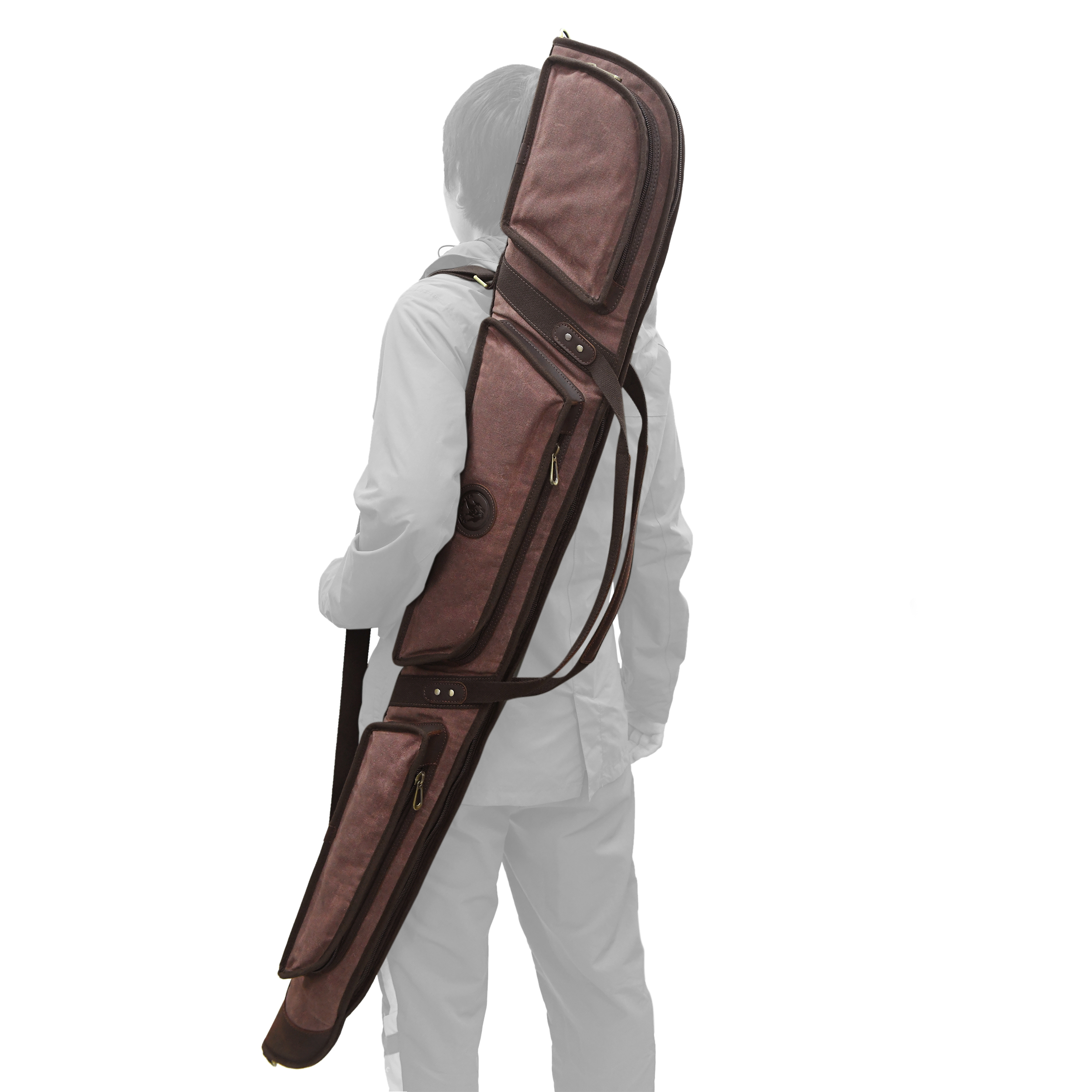 Gun Case for Scoped Rifle & Shotgun, Canvas Leather with Lambs Wool