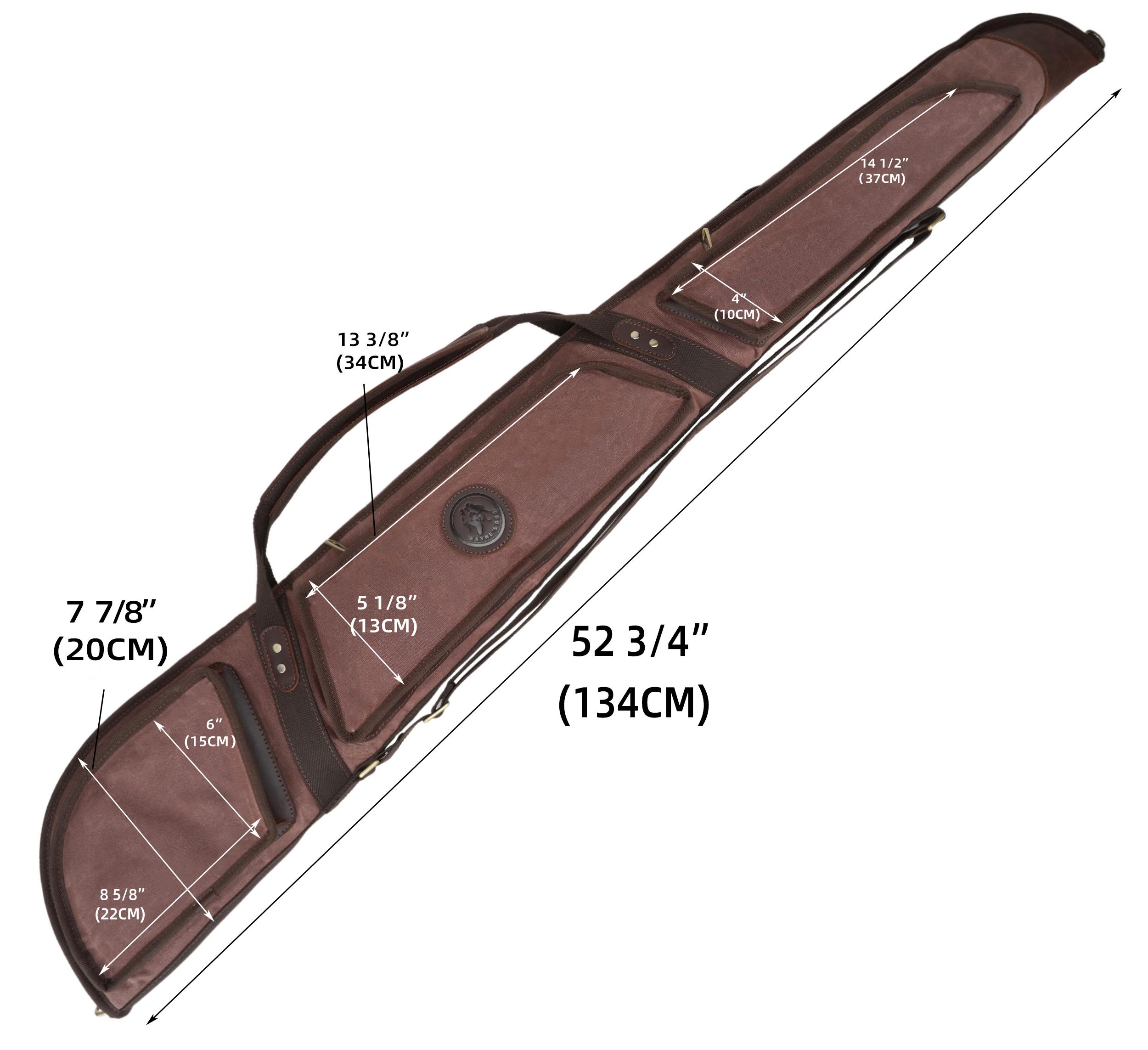 Gun Case for Scoped Rifle & Shotgun, Canvas Leather with Lambs Wool