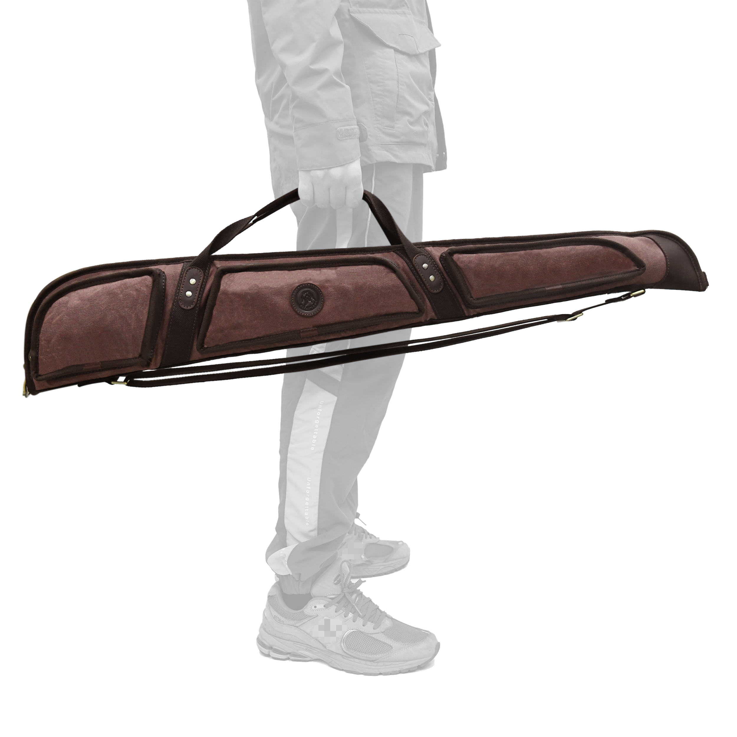 Gun Case for Scoped Rifle & Shotgun, Canvas Leather with Lambs Wool