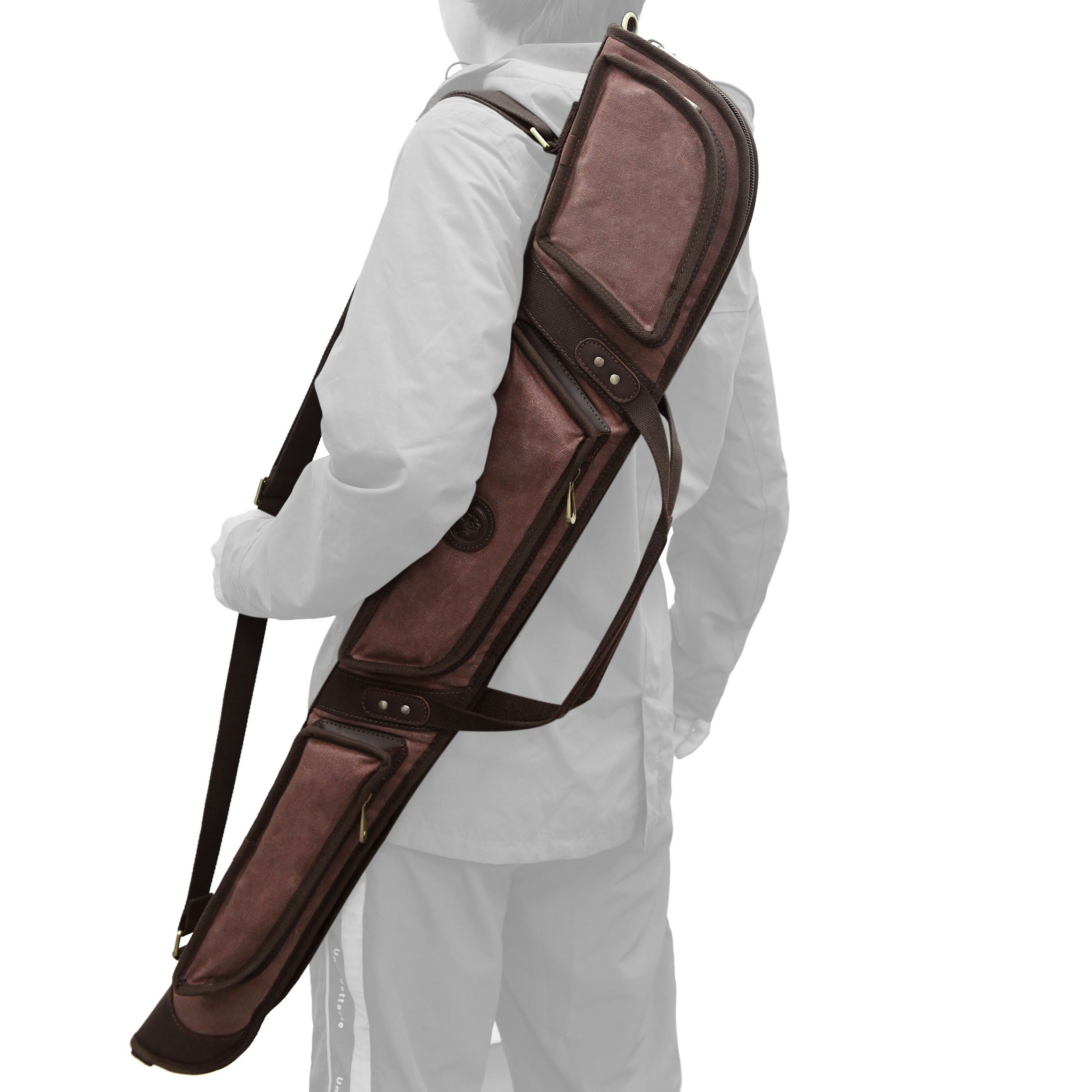 Gun Case for Scoped Rifle & Shotgun, Canvas Leather with Lambs Wool