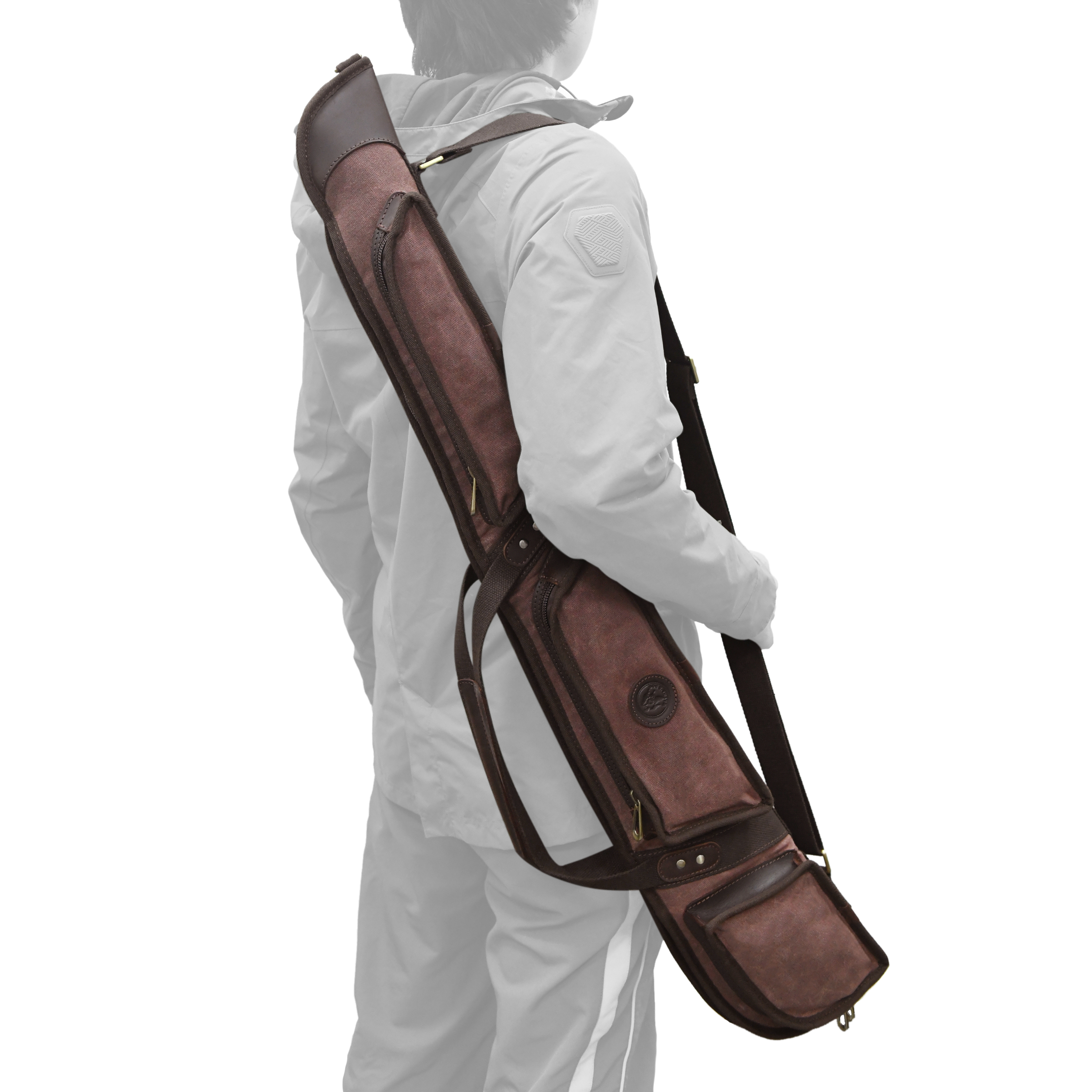 Gun Case for Scoped Rifle & Shotgun, Canvas Leather with Lambs Wool