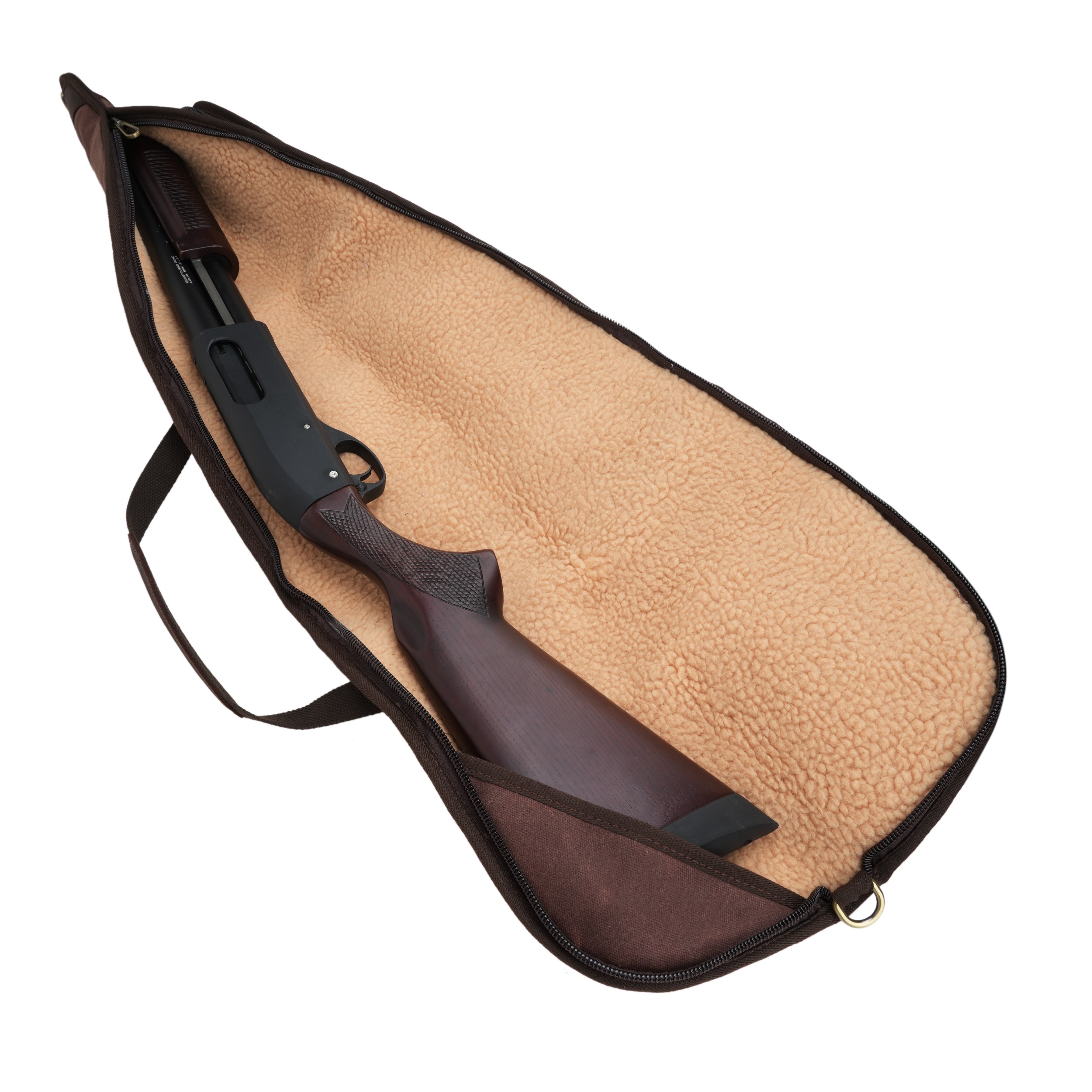 Gun Case for Scoped Rifle & Shotgun, Canvas Leather with Lambs Wool