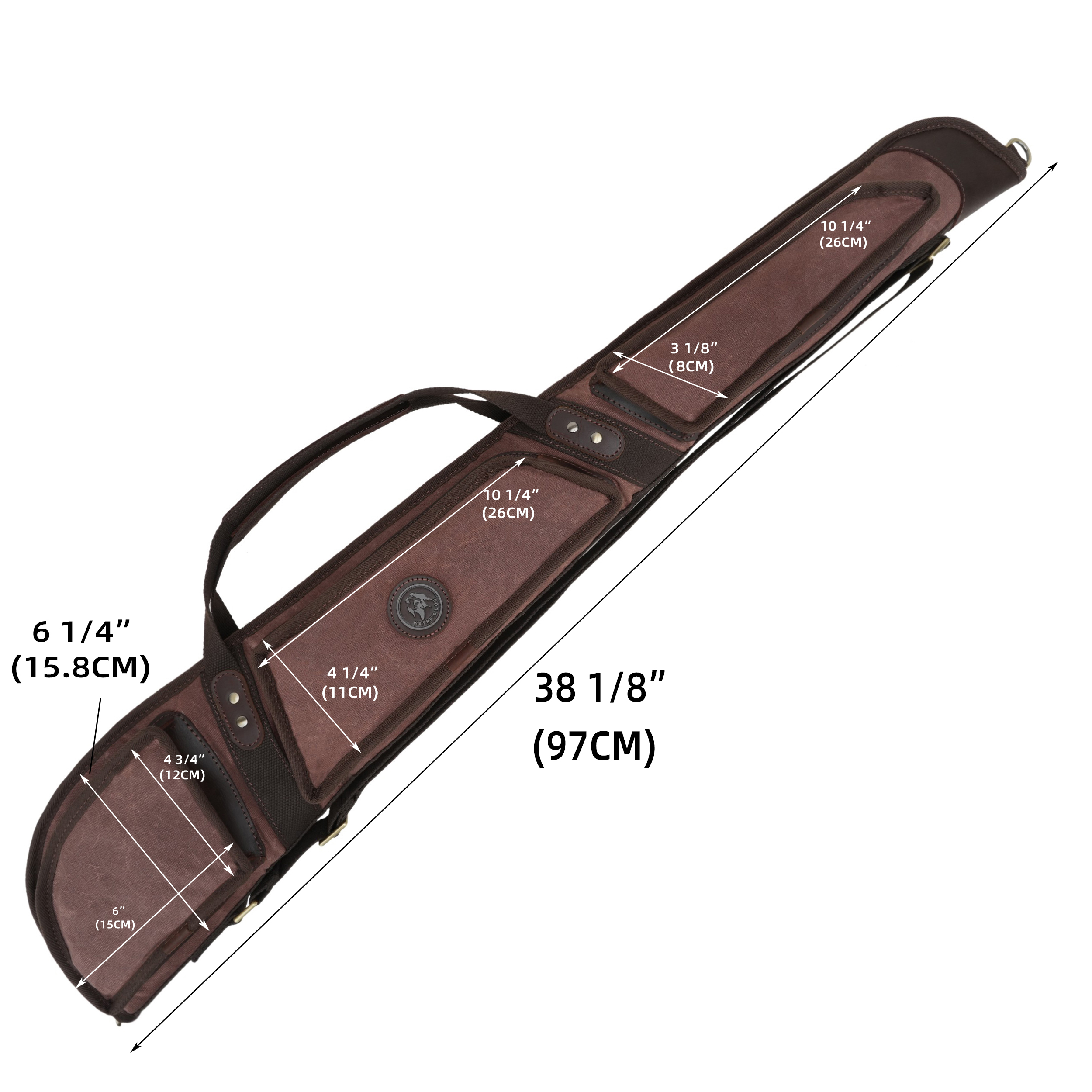 Gun Case for Scoped Rifle & Shotgun, Canvas Leather with Lambs Wool