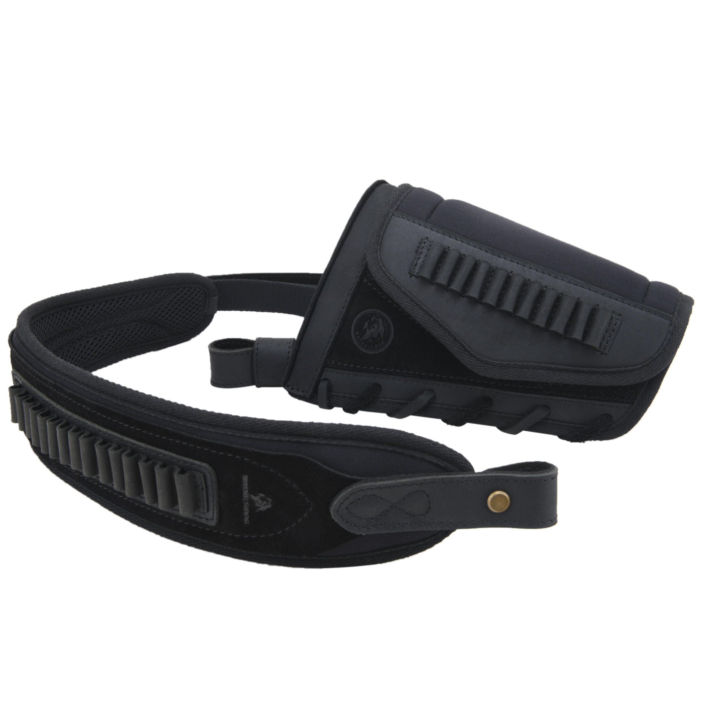 Leather Rifle Buttstock with Cartridge Sling for .357.45-70 .22LR 12GA