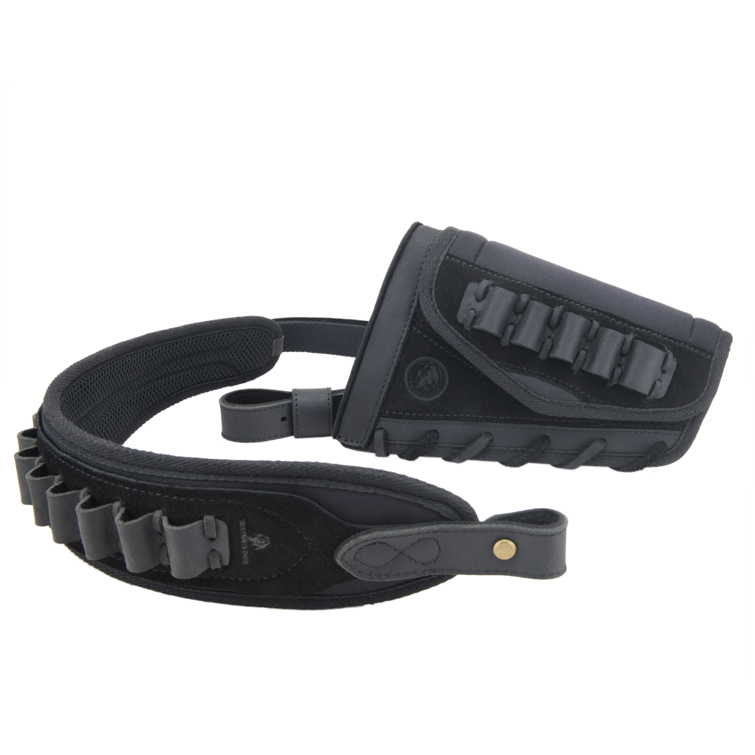 Leather Rifle Buttstock with Cartridge Sling for .357.45-70 .22LR 12GA