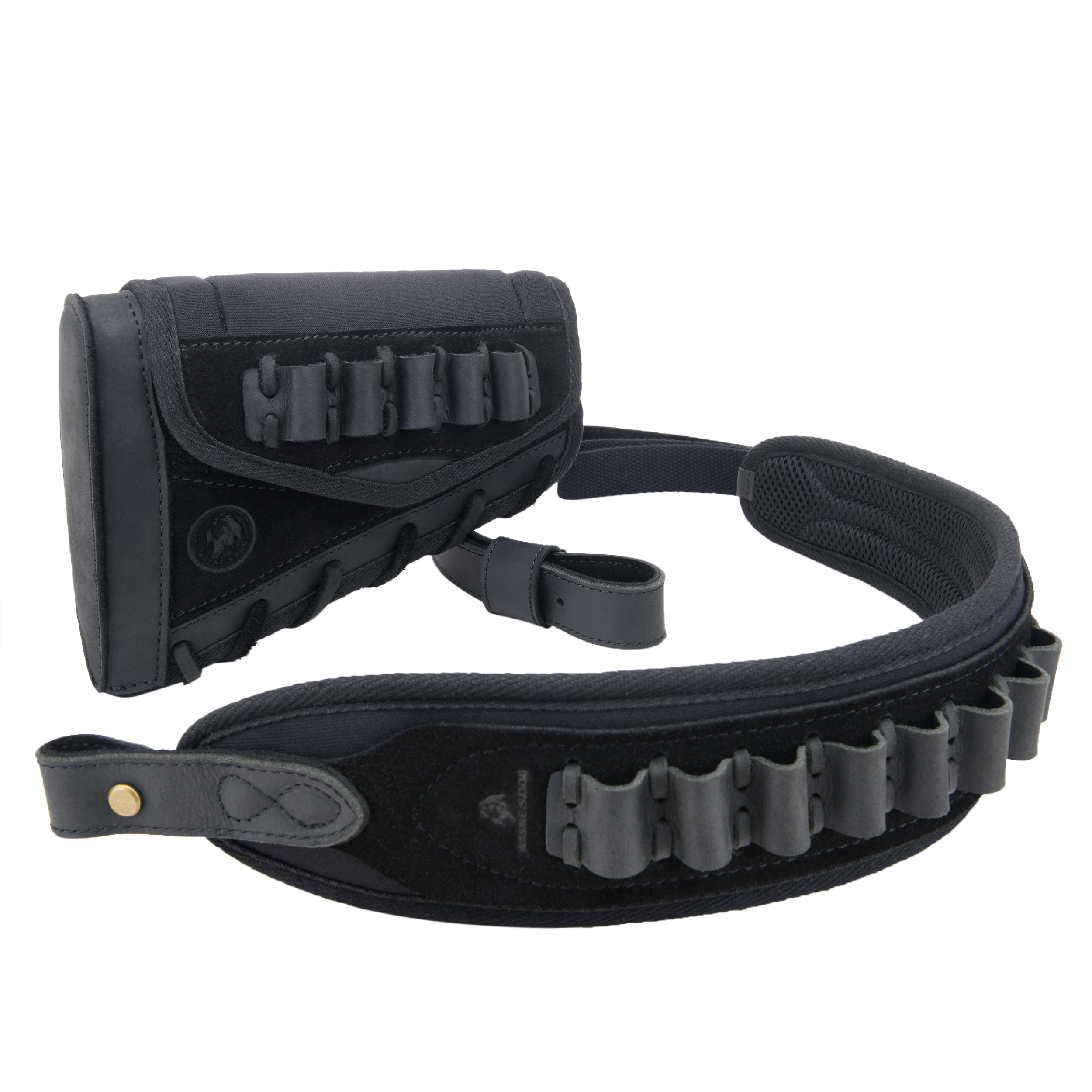 Leather Rifle Buttstock with Cartridge Sling for .357.45-70 .22LR 12GA