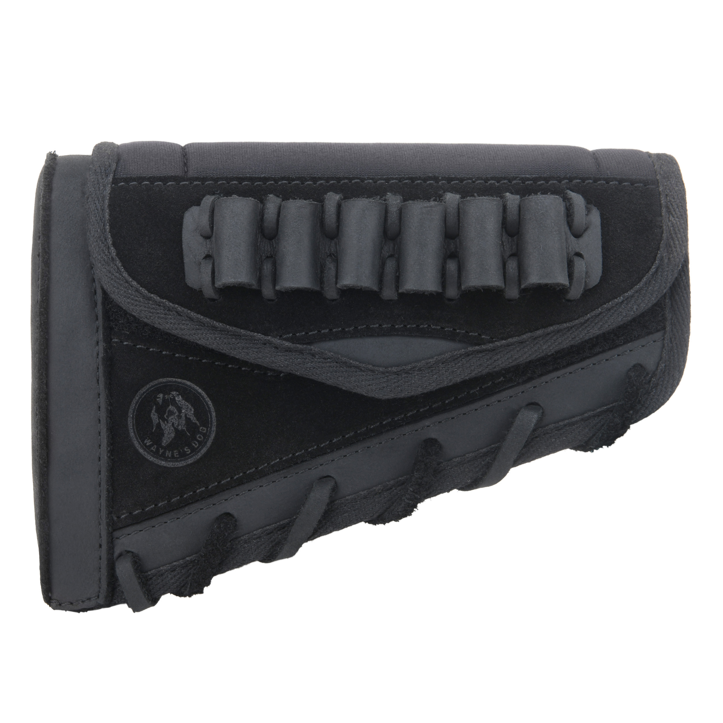 Leather Suede Buttstock Cheek Riser Pad with Rifle Shell Holder