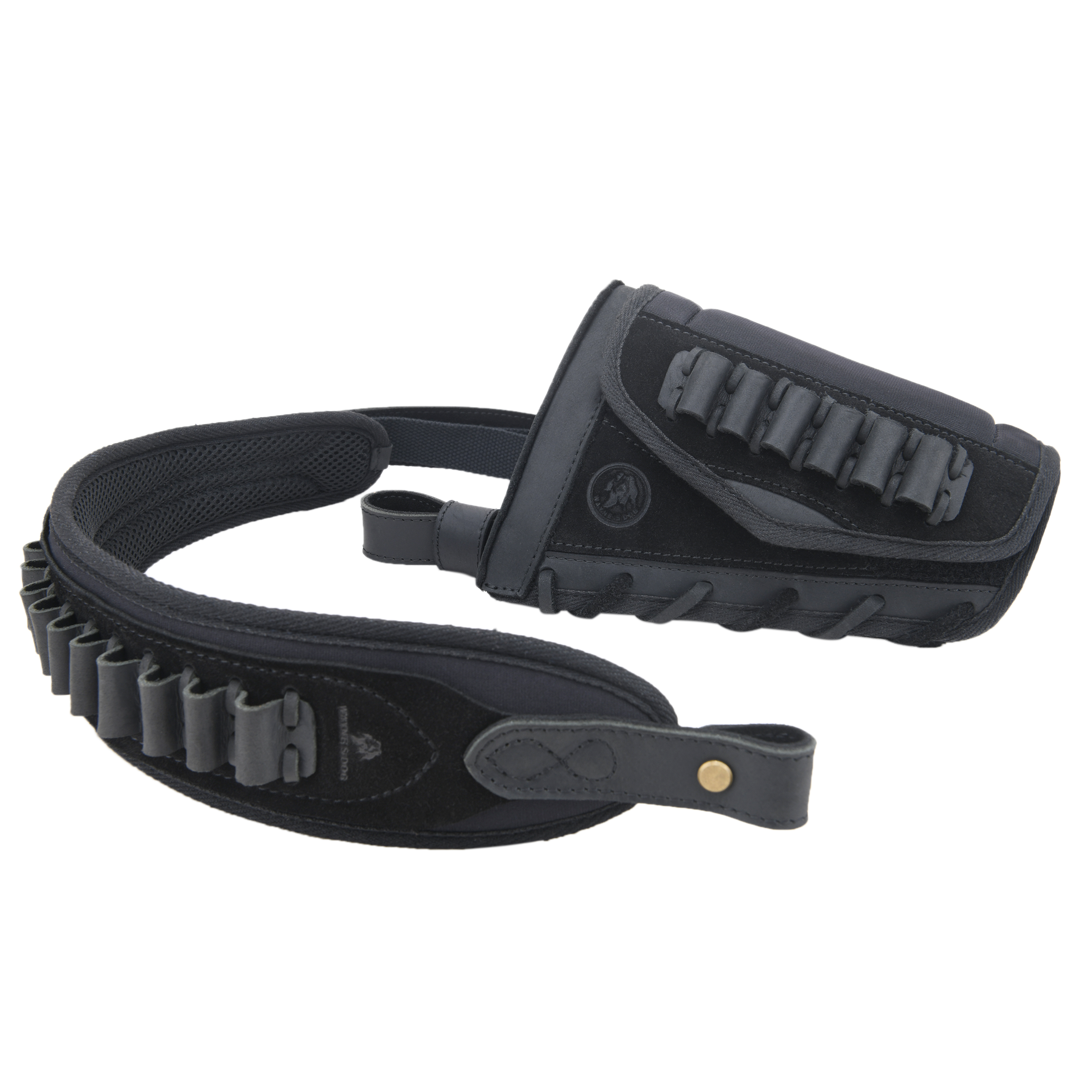 Leather Rifle Buttstock with Cartridge Sling for .357.45-70 .22LR 12GA