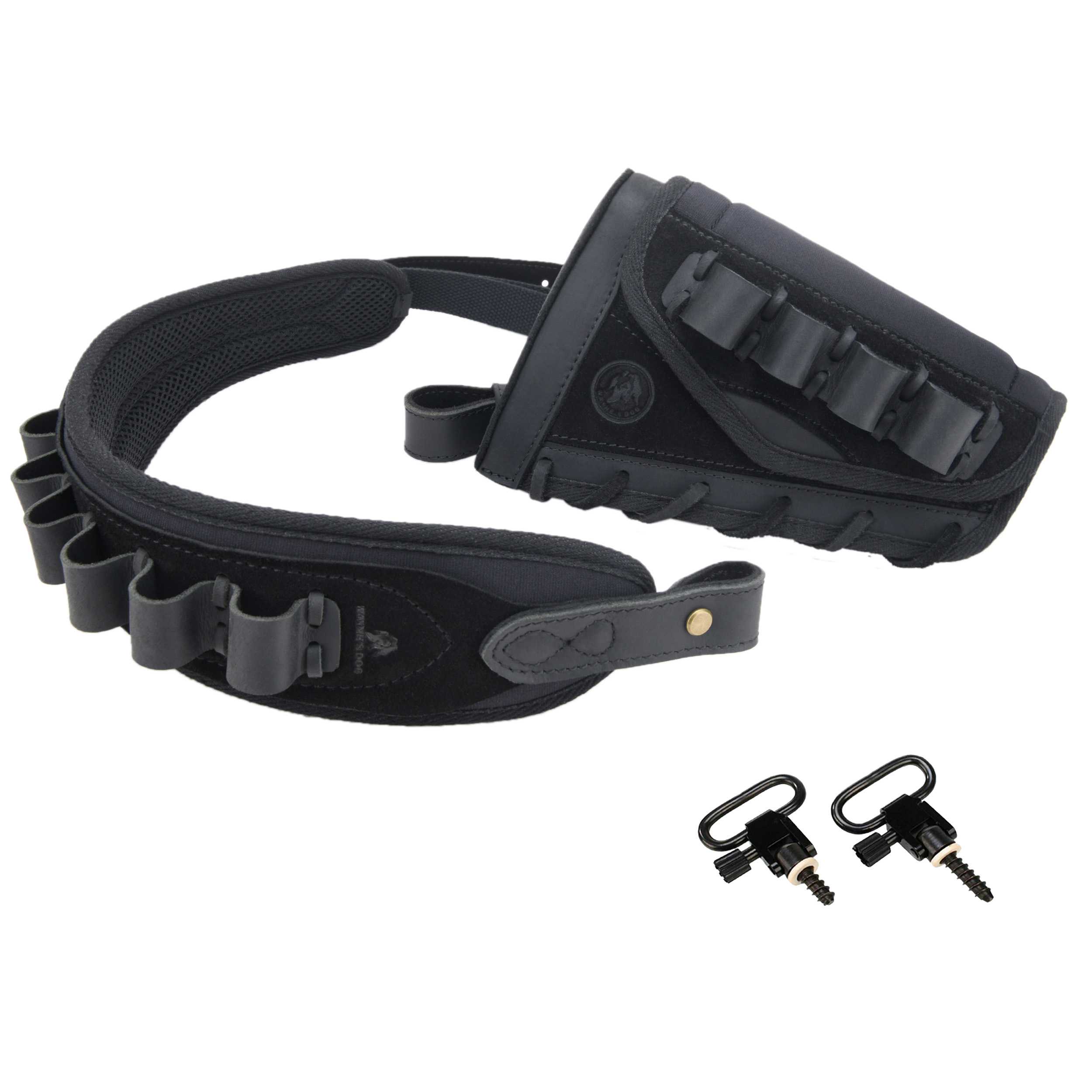 Leather Rifle Buttstock with Cartridge Sling for .357.45-70 .22LR 12GA