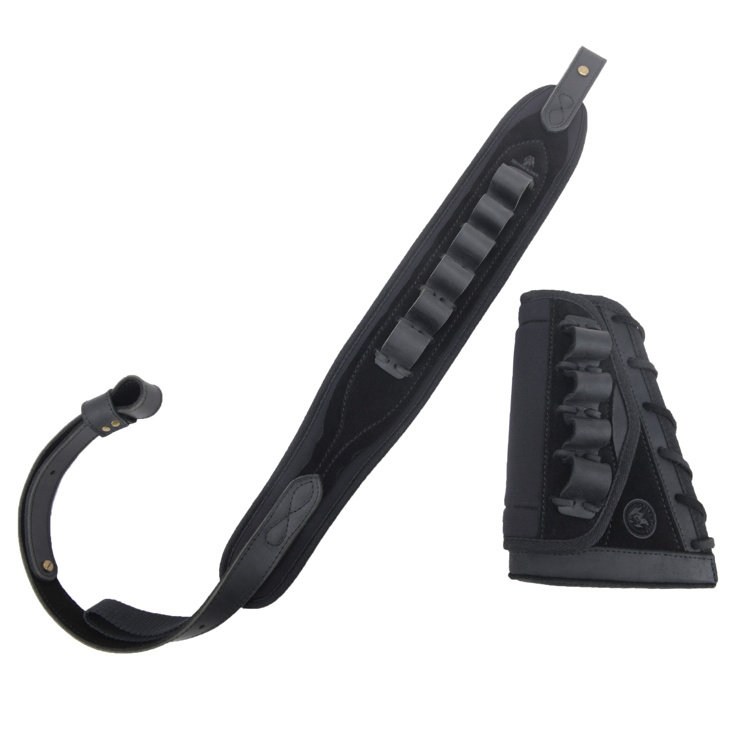 Leather Rifle Buttstock with Cartridge Sling for .357.45-70 .22LR 12GA