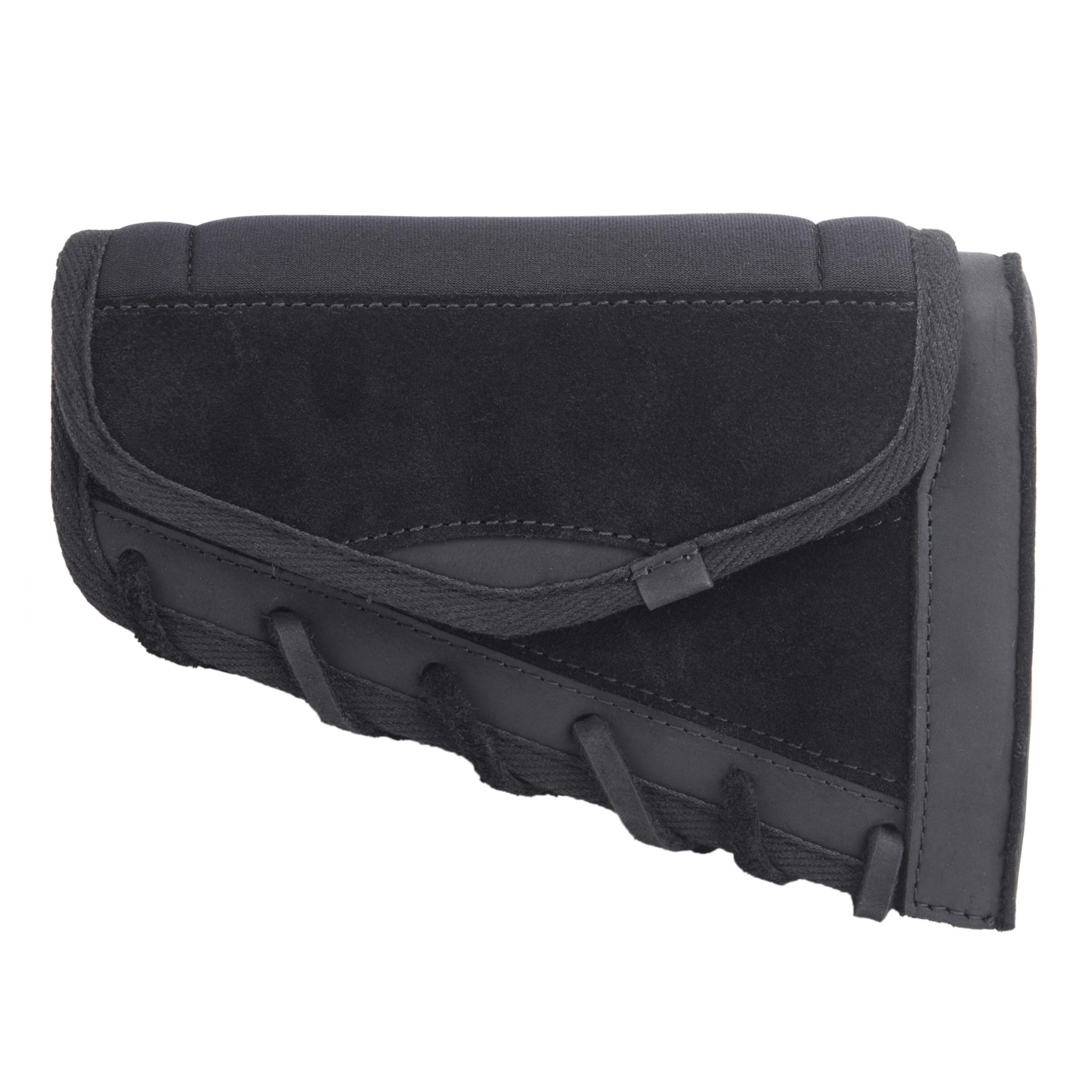 Leather Suede Buttstock Cheek Riser Pad with Rifle Shell Holder