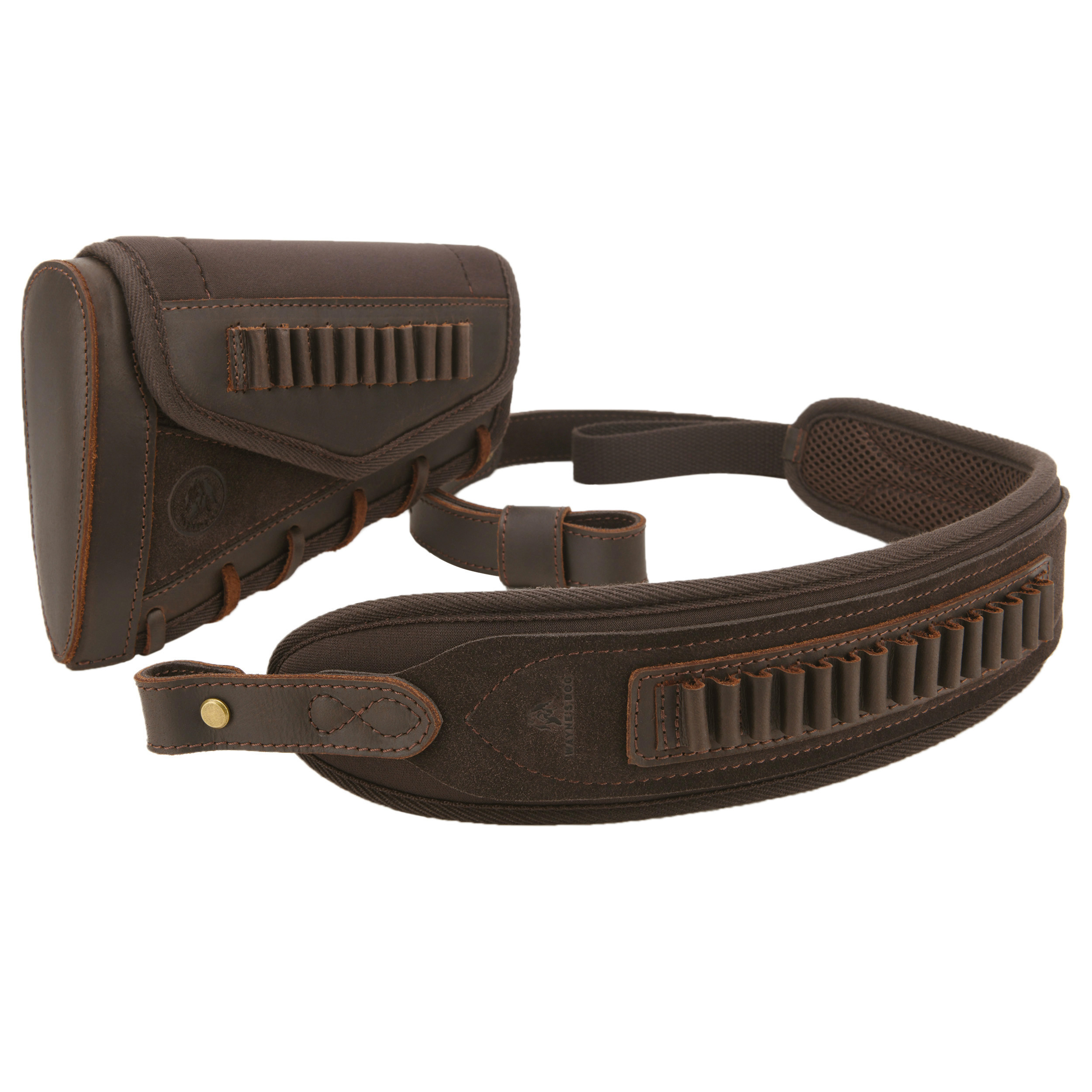 Leather Rifle Buttstock with Cartridge Sling for .357.45-70 .22LR 12GA