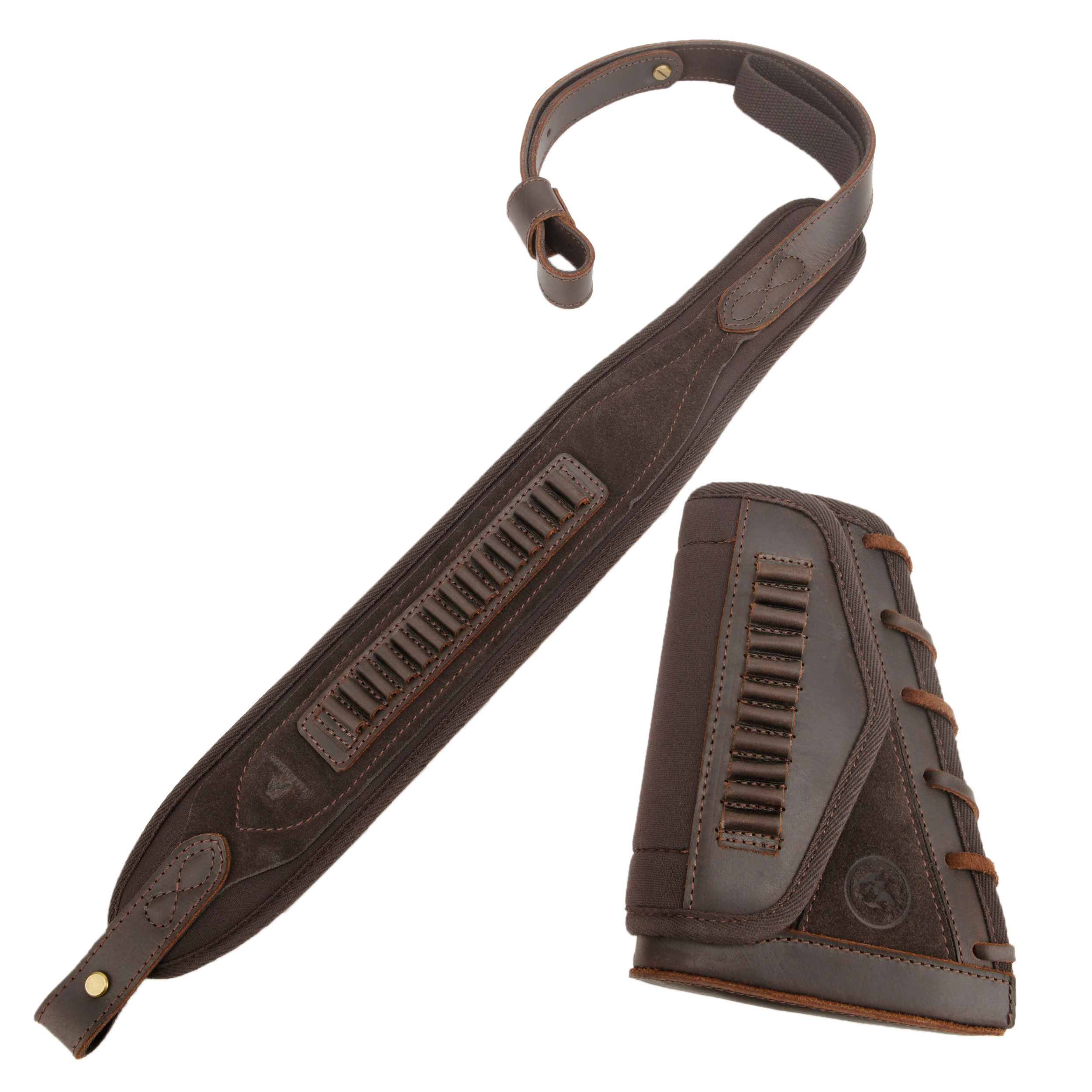 Leather Rifle Buttstock with Cartridge Sling for .357.45-70 .22LR 12GA