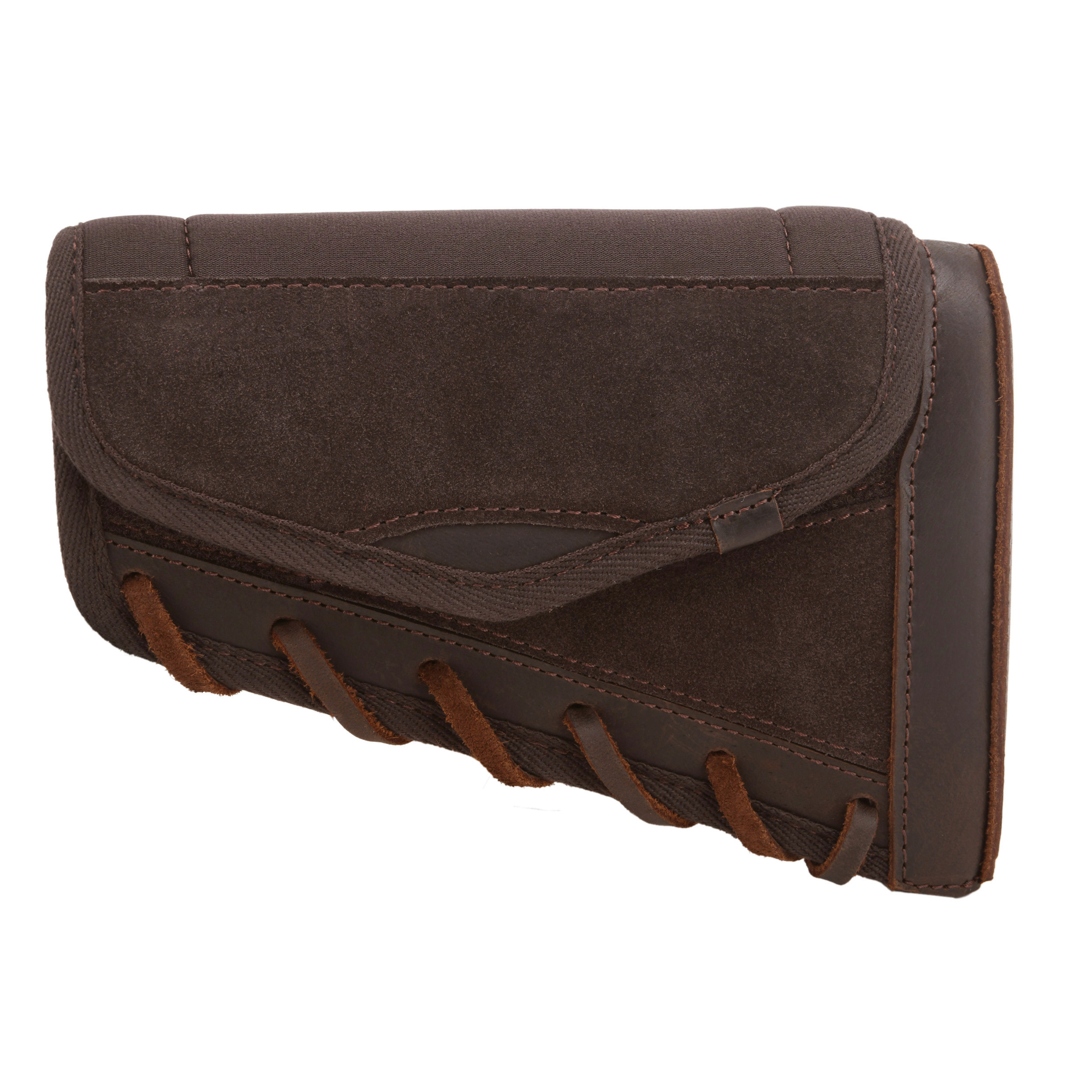 Leather Suede Buttstock Cheek Riser Pad with Rifle Shell Holder