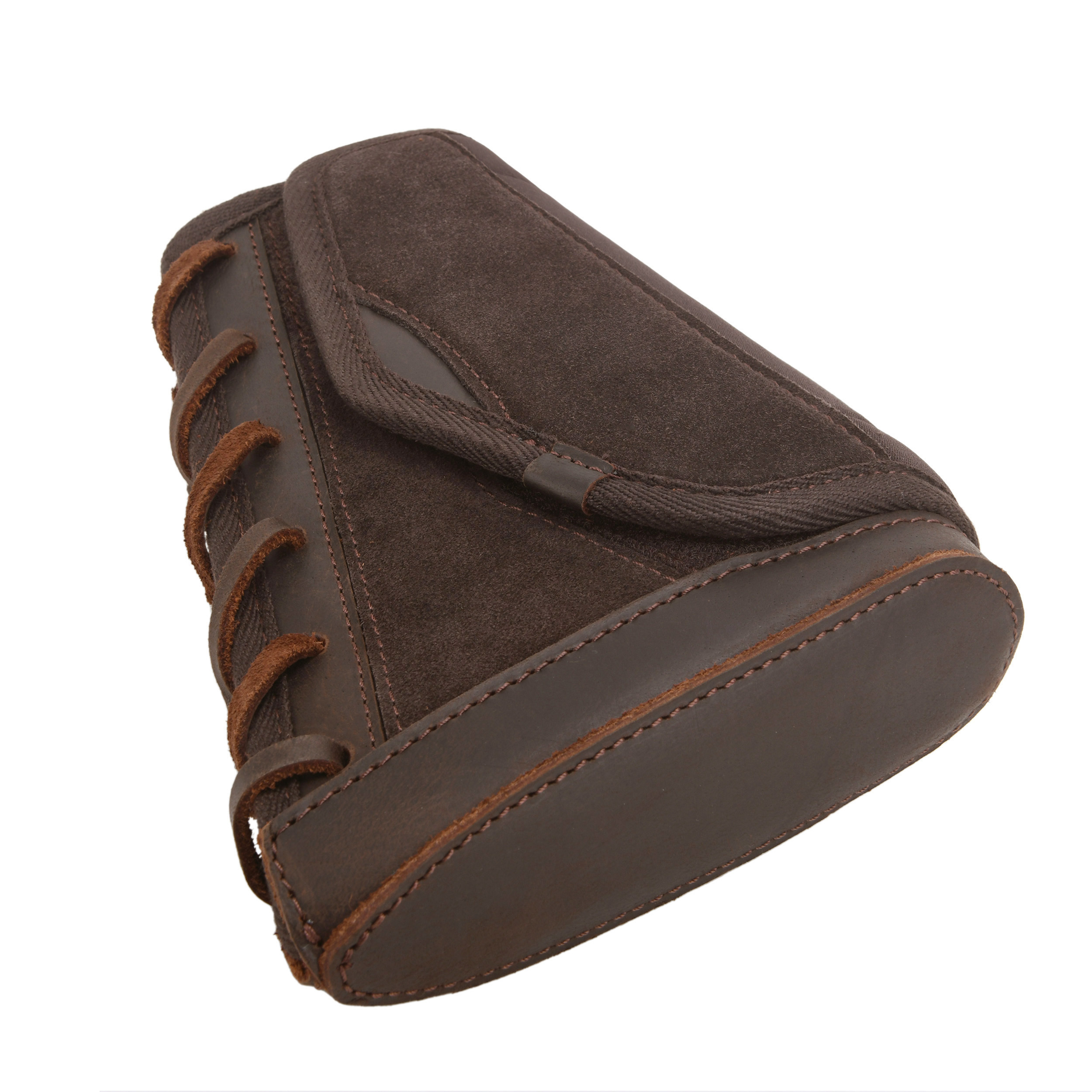Leather Suede Buttstock Cheek Riser Pad with Rifle Shell Holder
