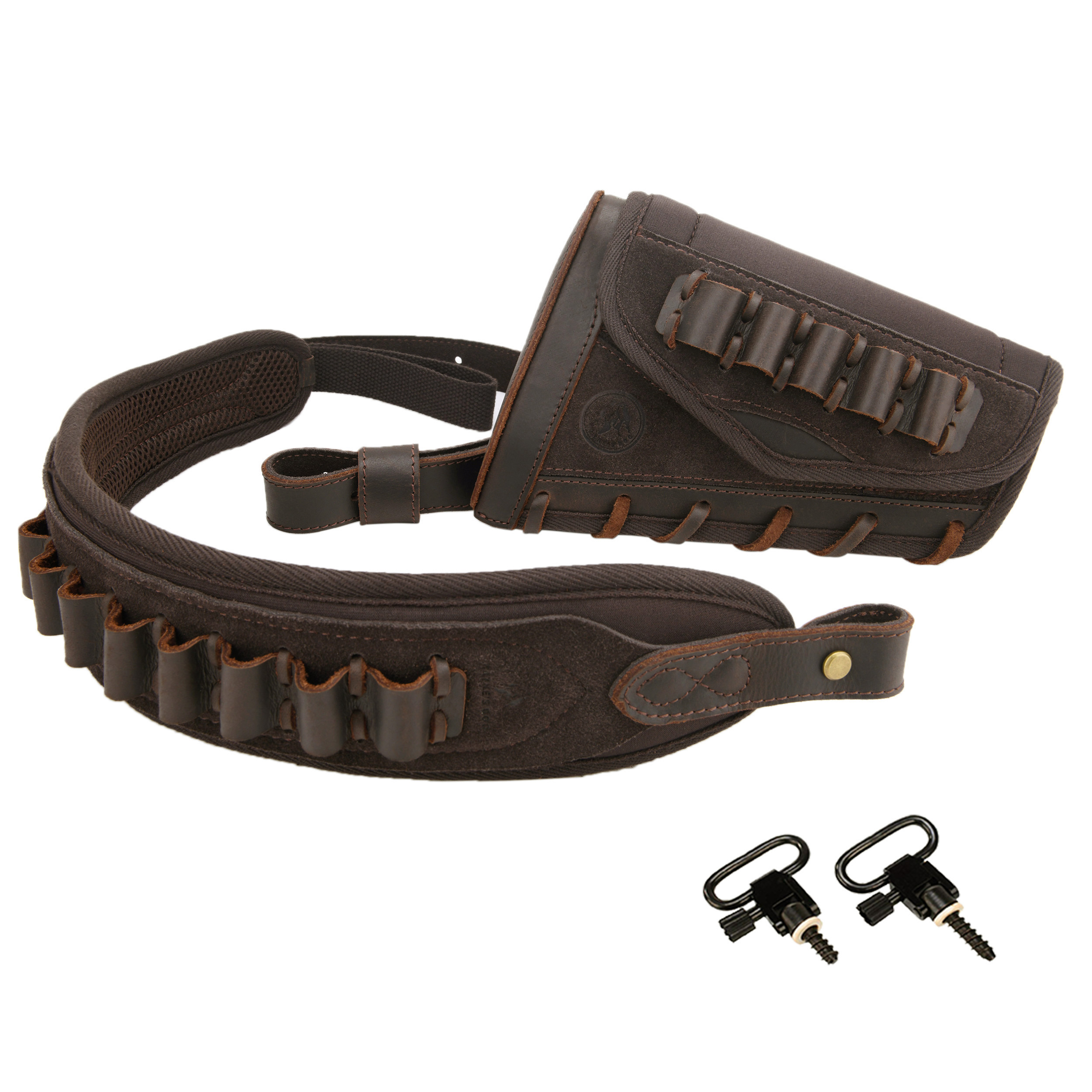 Leather Rifle Buttstock with Cartridge Sling for .357.45-70 .22LR 12GA
