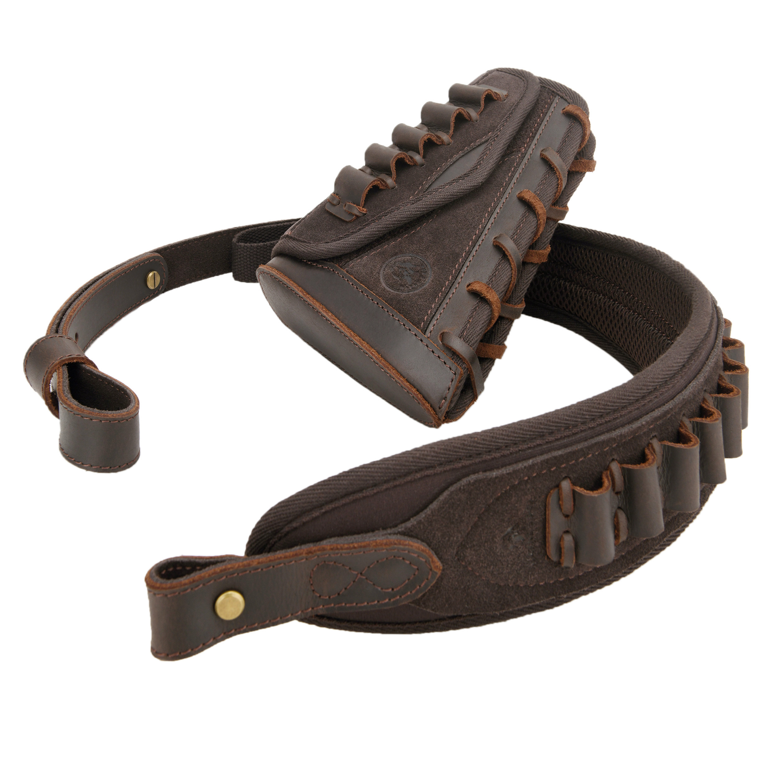 Leather Rifle Buttstock with Cartridge Sling for .357.45-70 .22LR 12GA