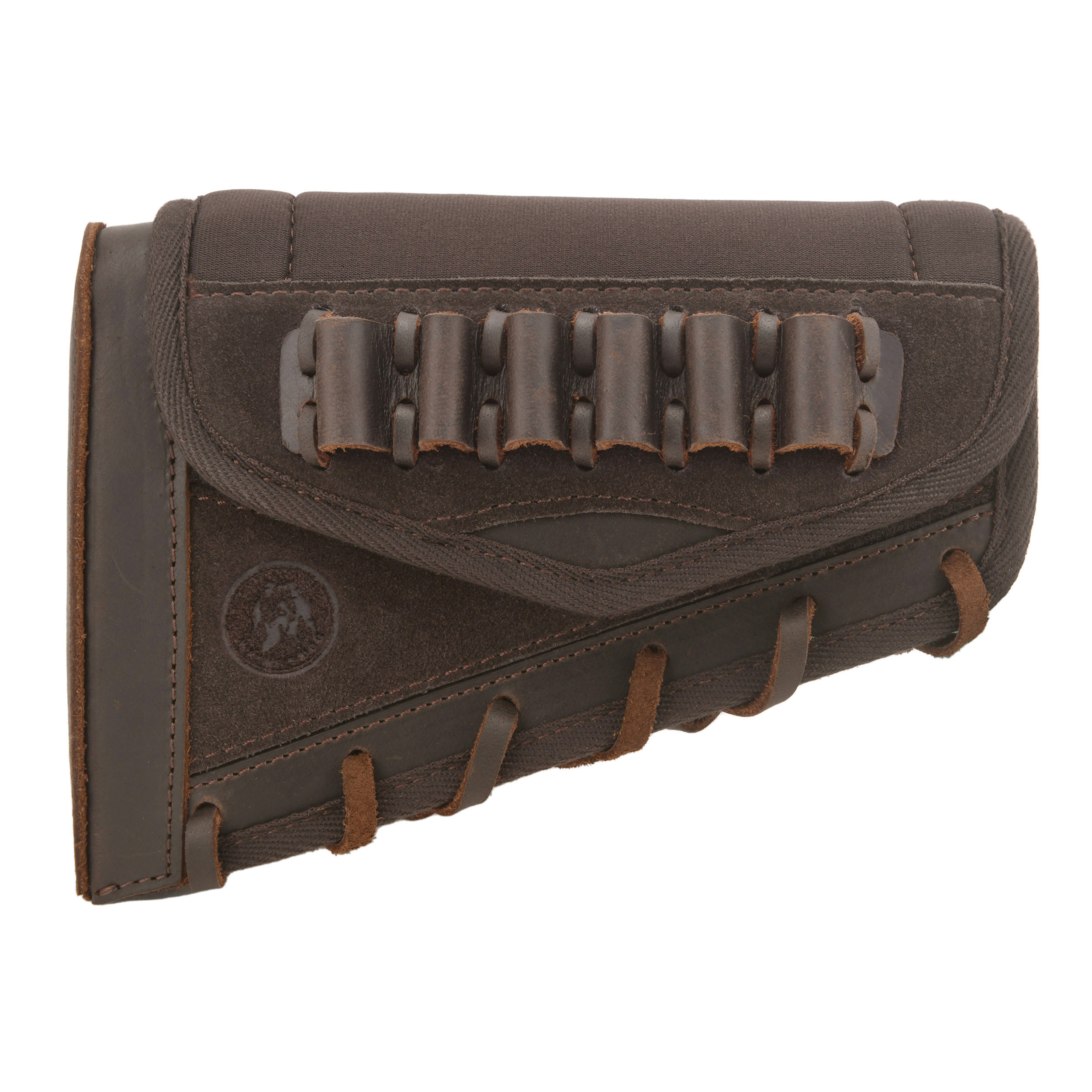 Leather Suede Buttstock Cheek Riser Pad with Rifle Shell Holder