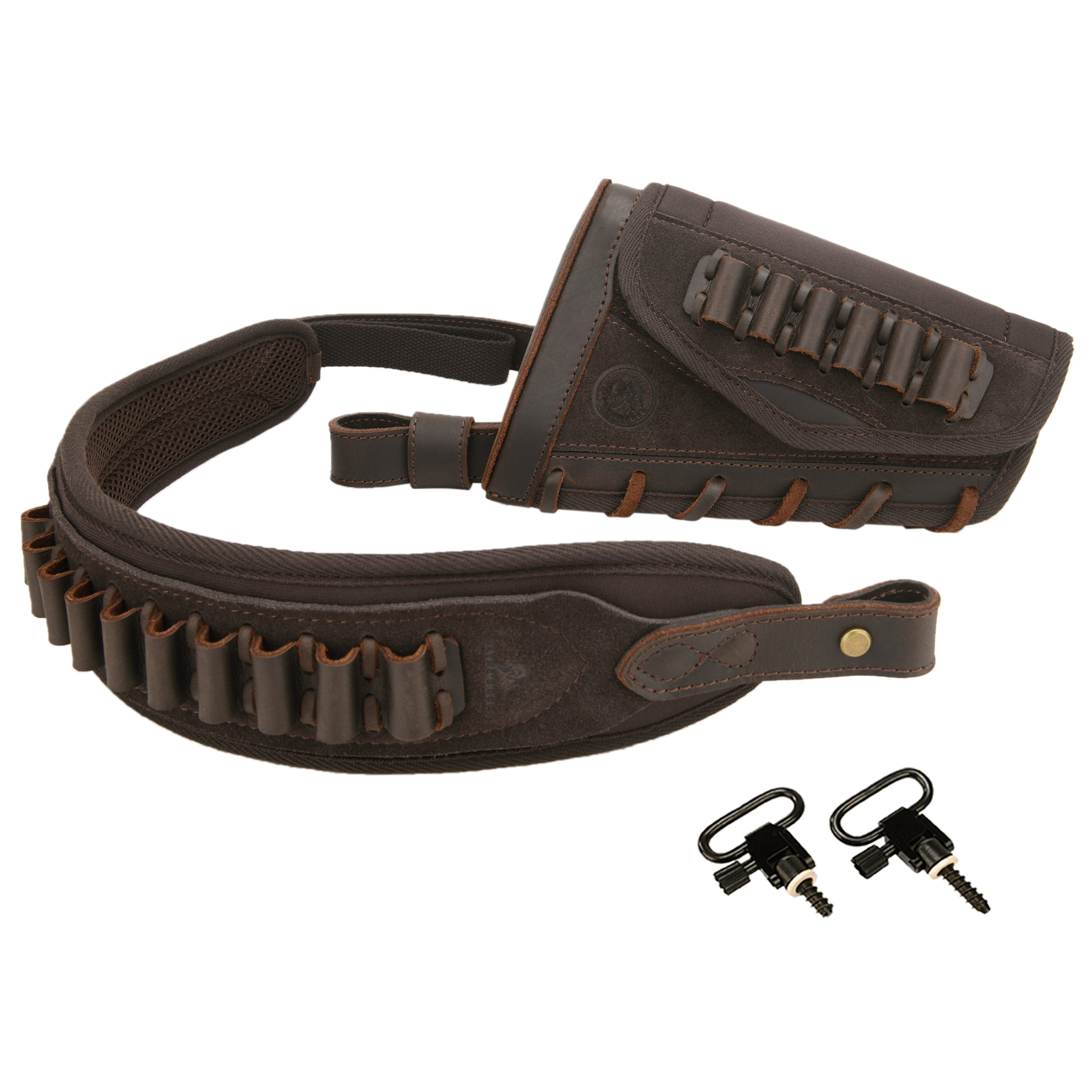 Leather Rifle Buttstock with Cartridge Sling for .357.45-70 .22LR 12GA