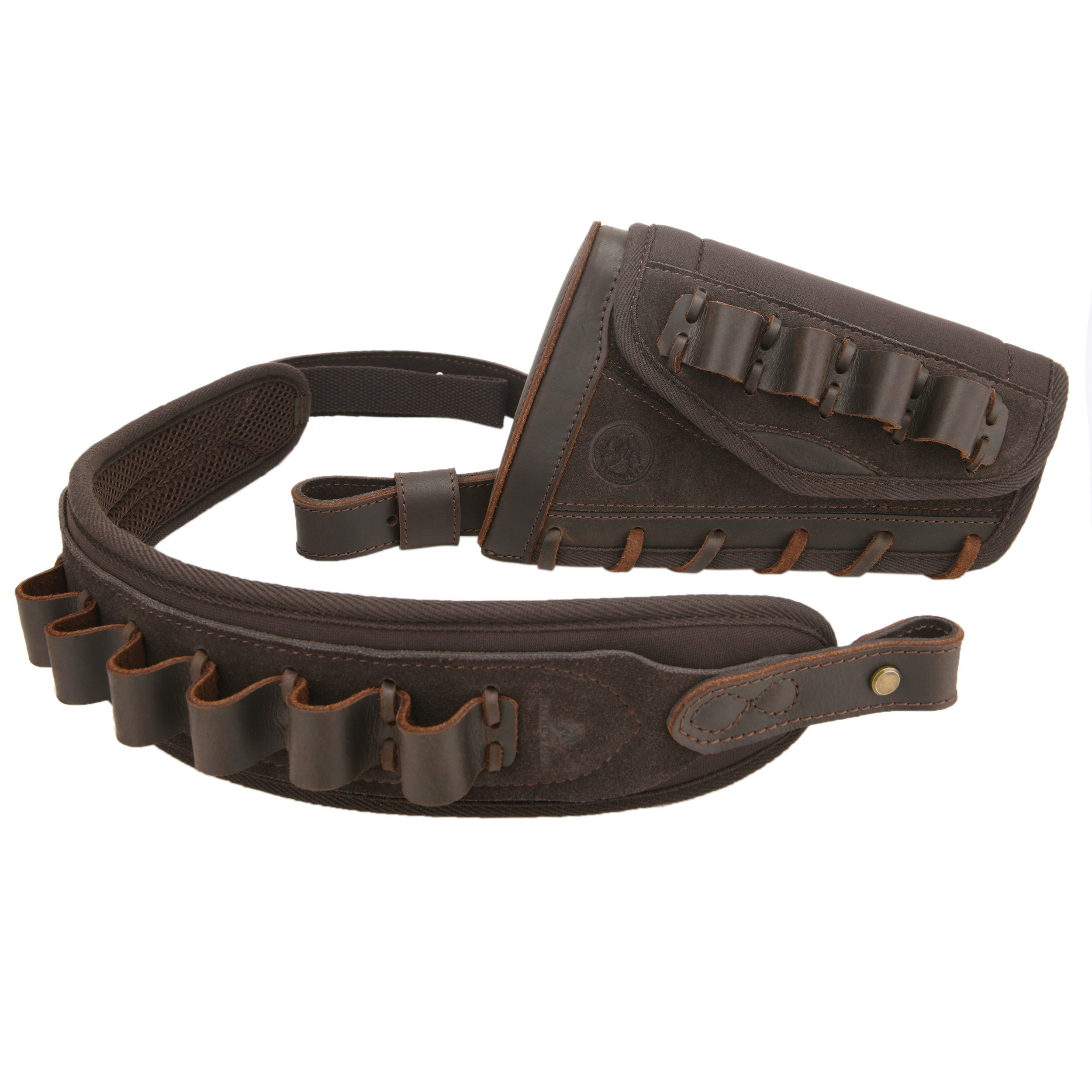 Leather Rifle Buttstock with Cartridge Sling for .357.45-70 .22LR 12GA