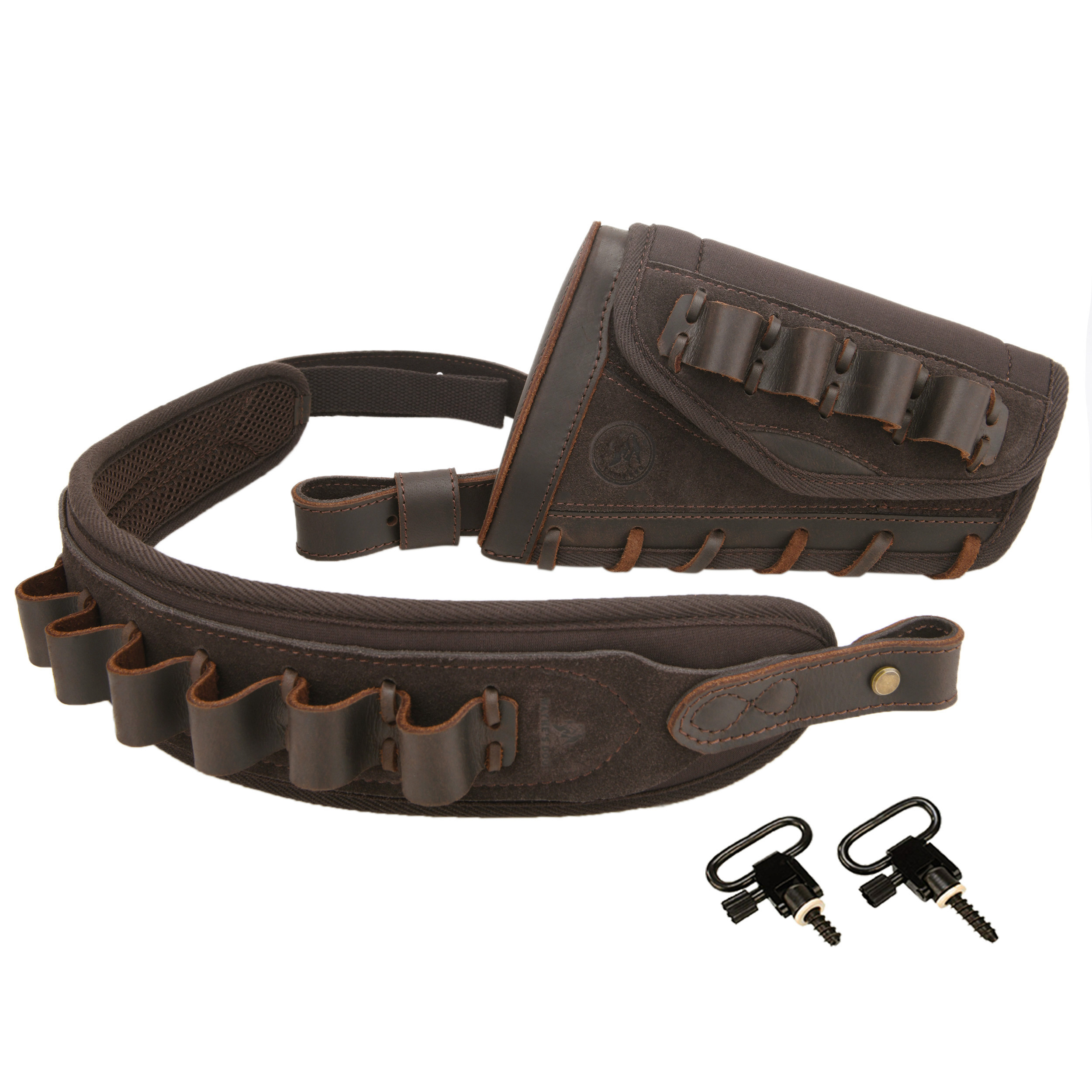 Leather Rifle Buttstock with Cartridge Sling for .357.45-70 .22LR 12GA