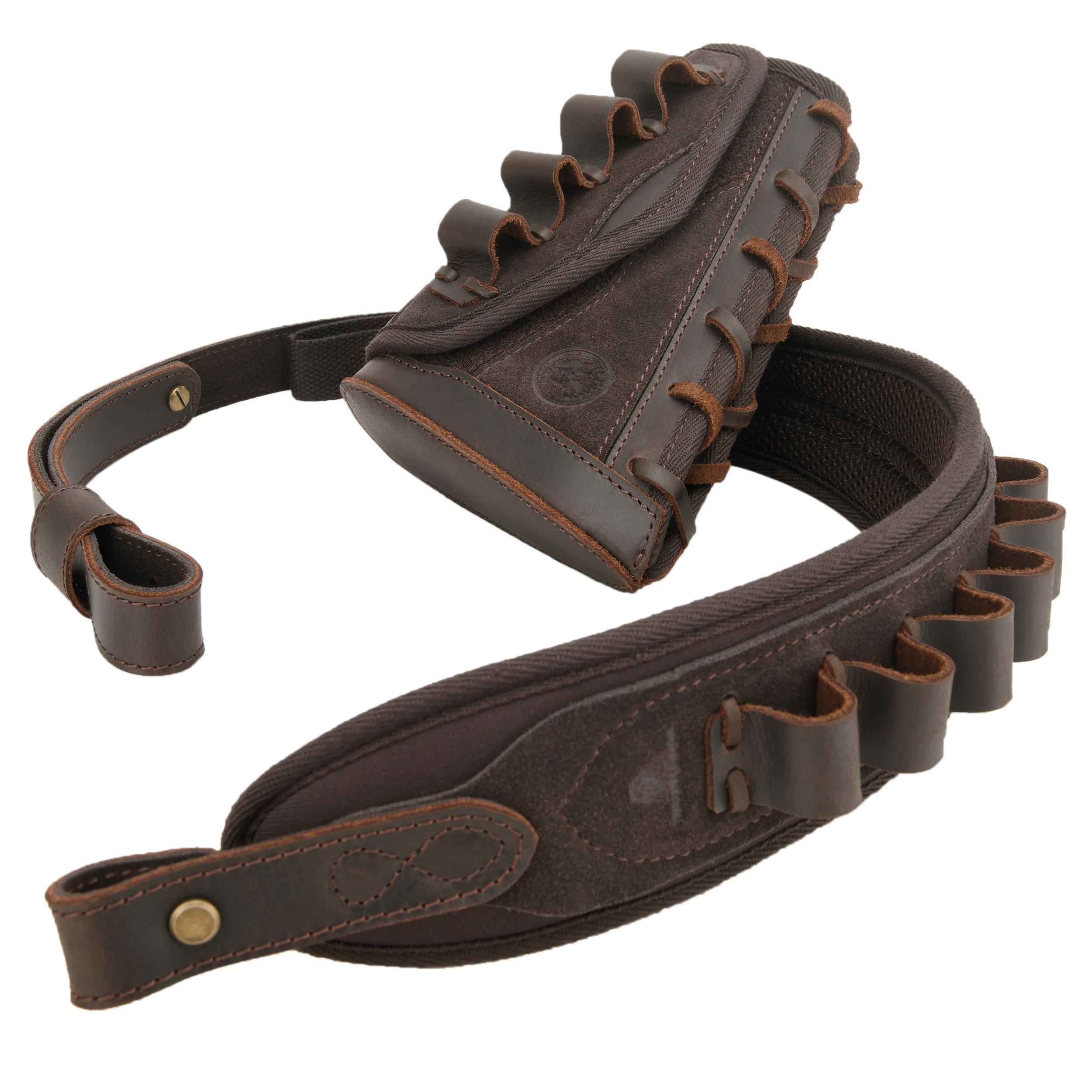 Leather Rifle Buttstock with Cartridge Sling for .357.45-70 .22LR 12GA