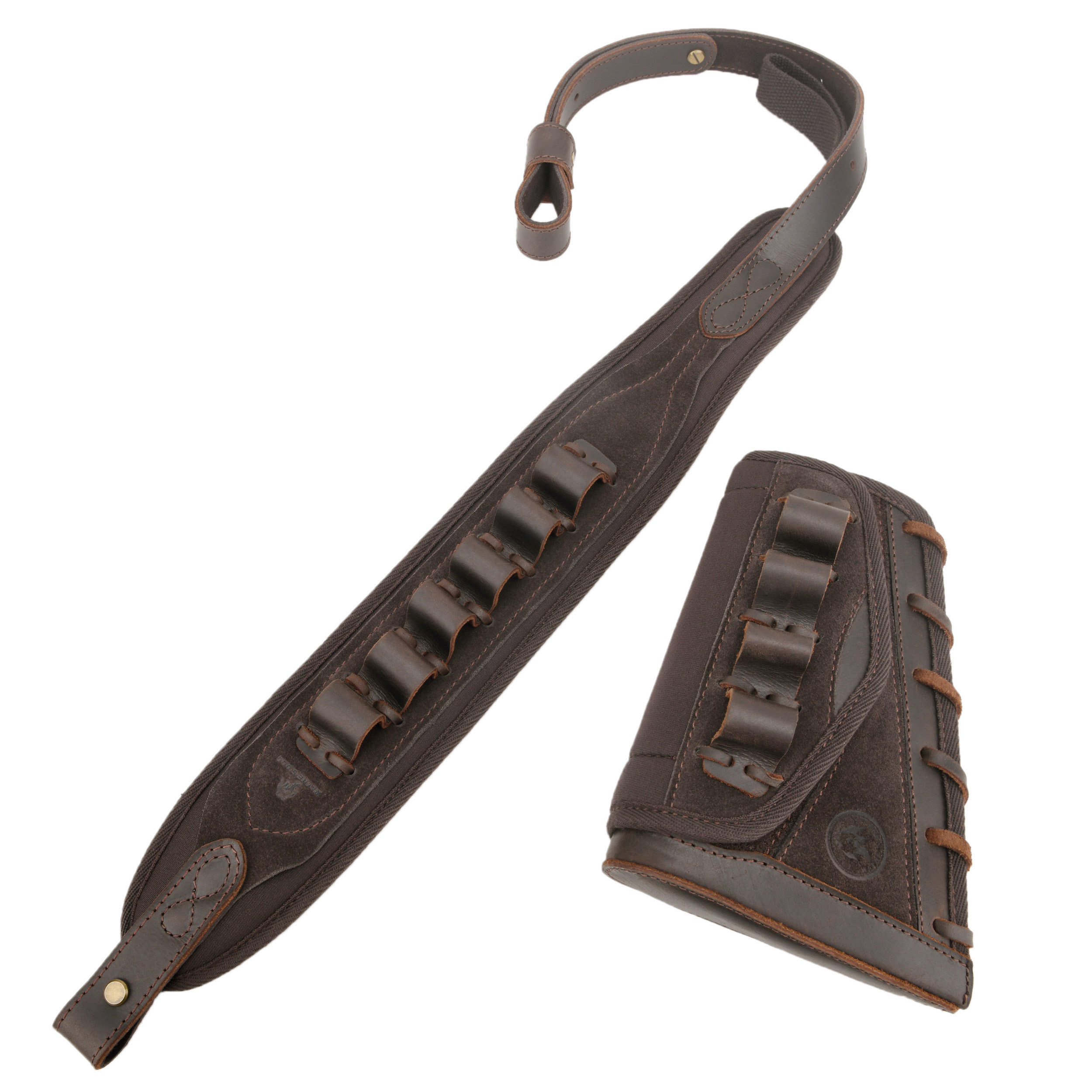 Leather Rifle Buttstock with Cartridge Sling for .357.45-70 .22LR 12GA