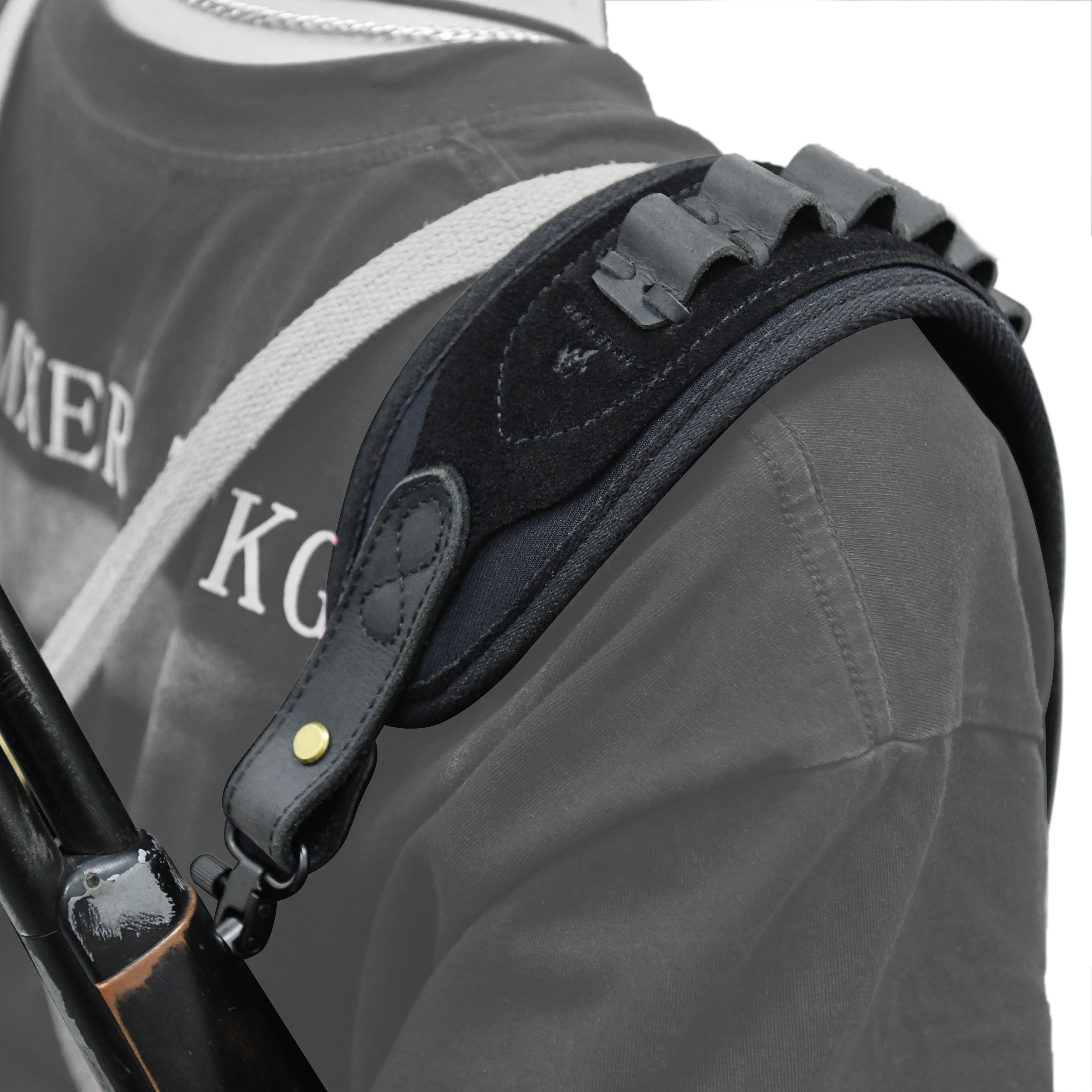 Rifle Shoulder Strap with shell slot, Leather Ammo Shell Holder Sling