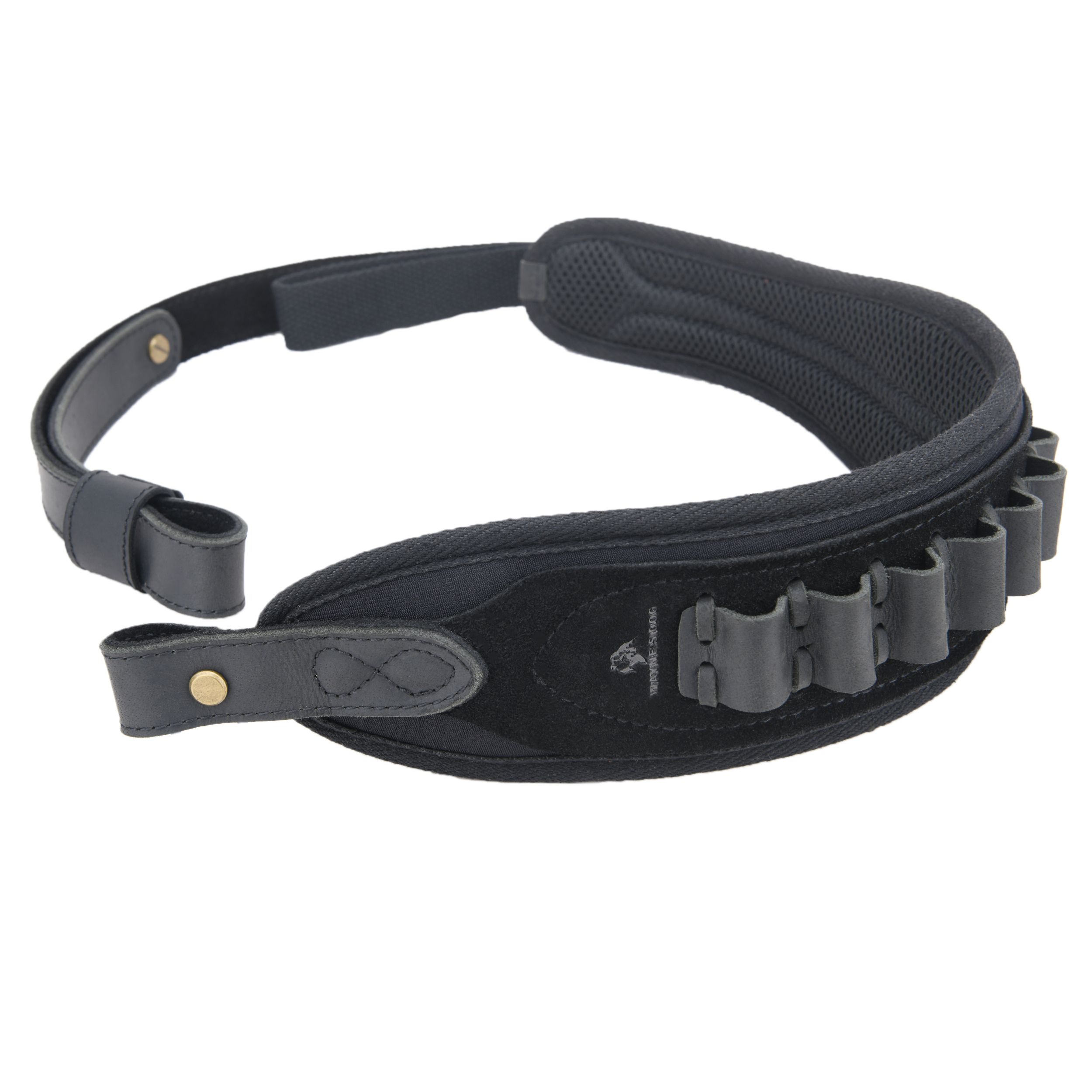 Rifle Shoulder Strap with shell slot, Leather Ammo Shell Holder Sling