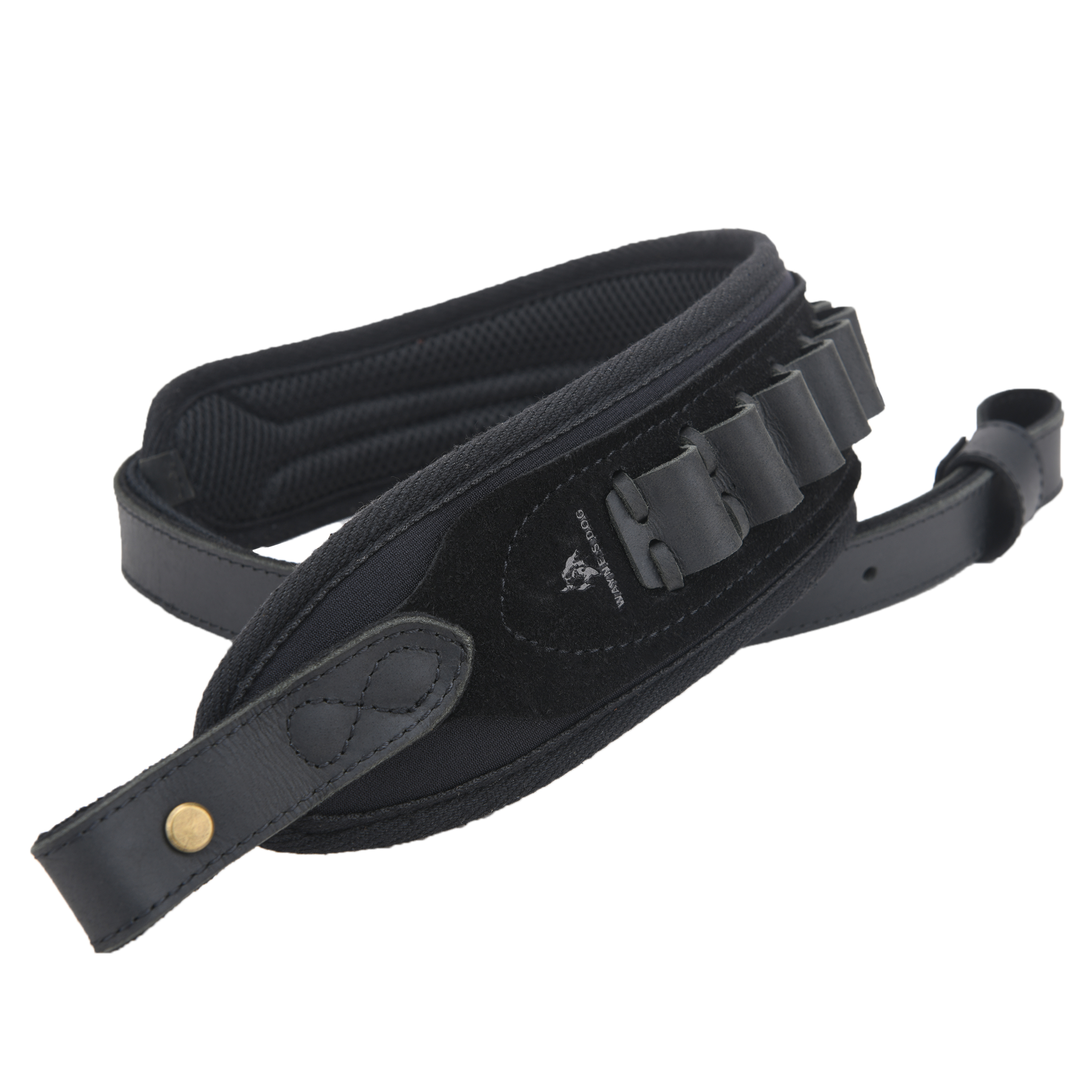 Rifle Shoulder Strap with shell slot, Leather Ammo Shell Holder Sling
