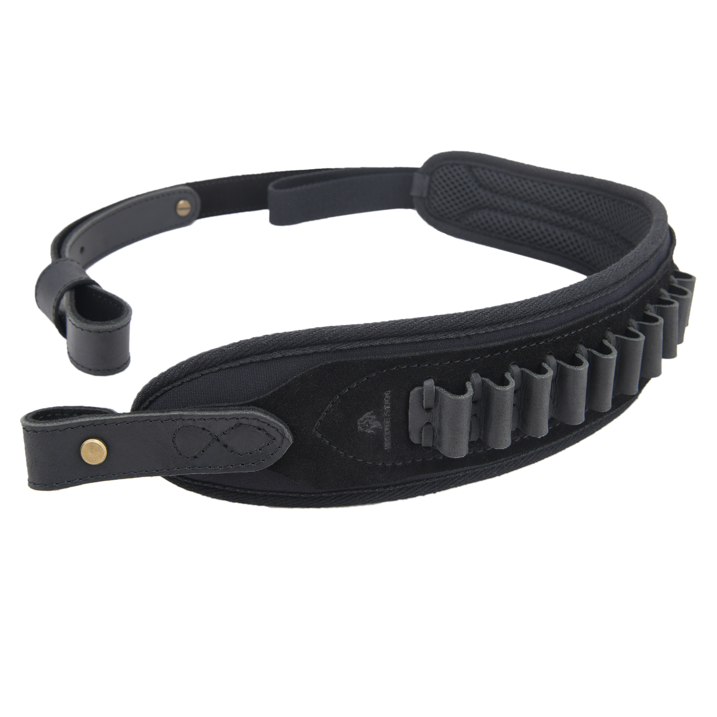 Rifle Shoulder Strap with shell slot, Leather Ammo Shell Holder Sling