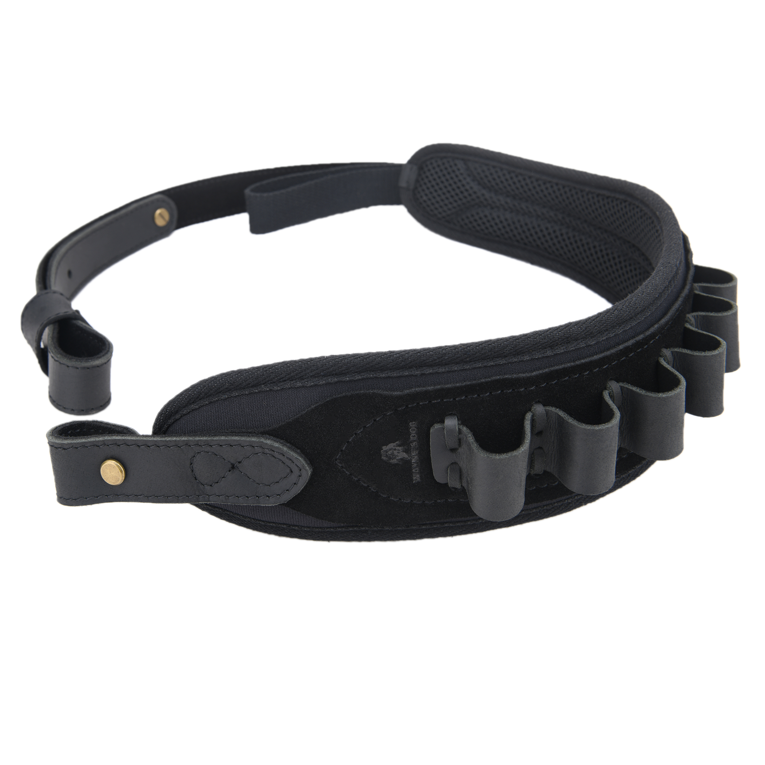 Rifle Shoulder Strap with shell slot, Leather Ammo Shell Holder Sling