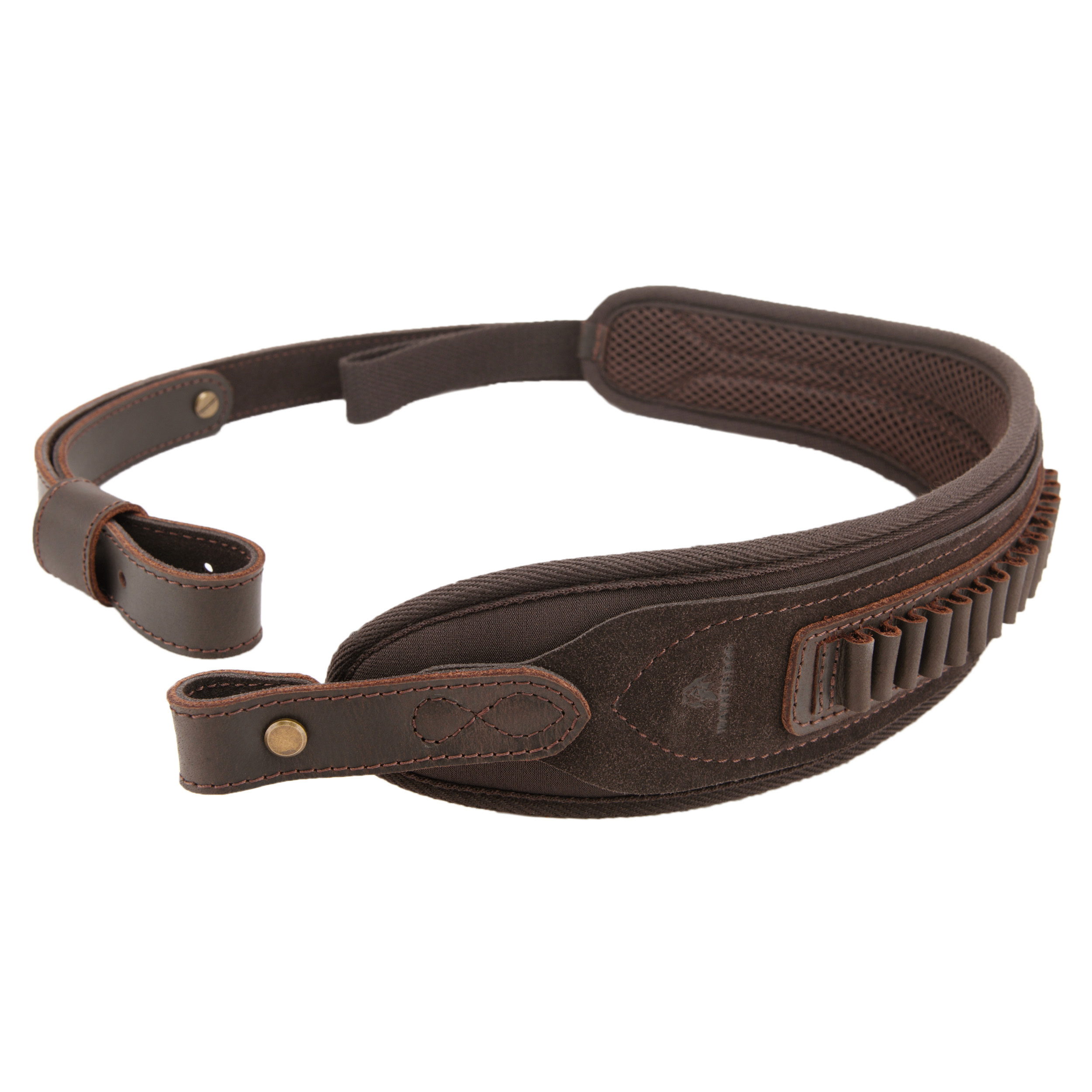 Rifle Shoulder Strap with shell slot, Leather Ammo Shell Holder Sling