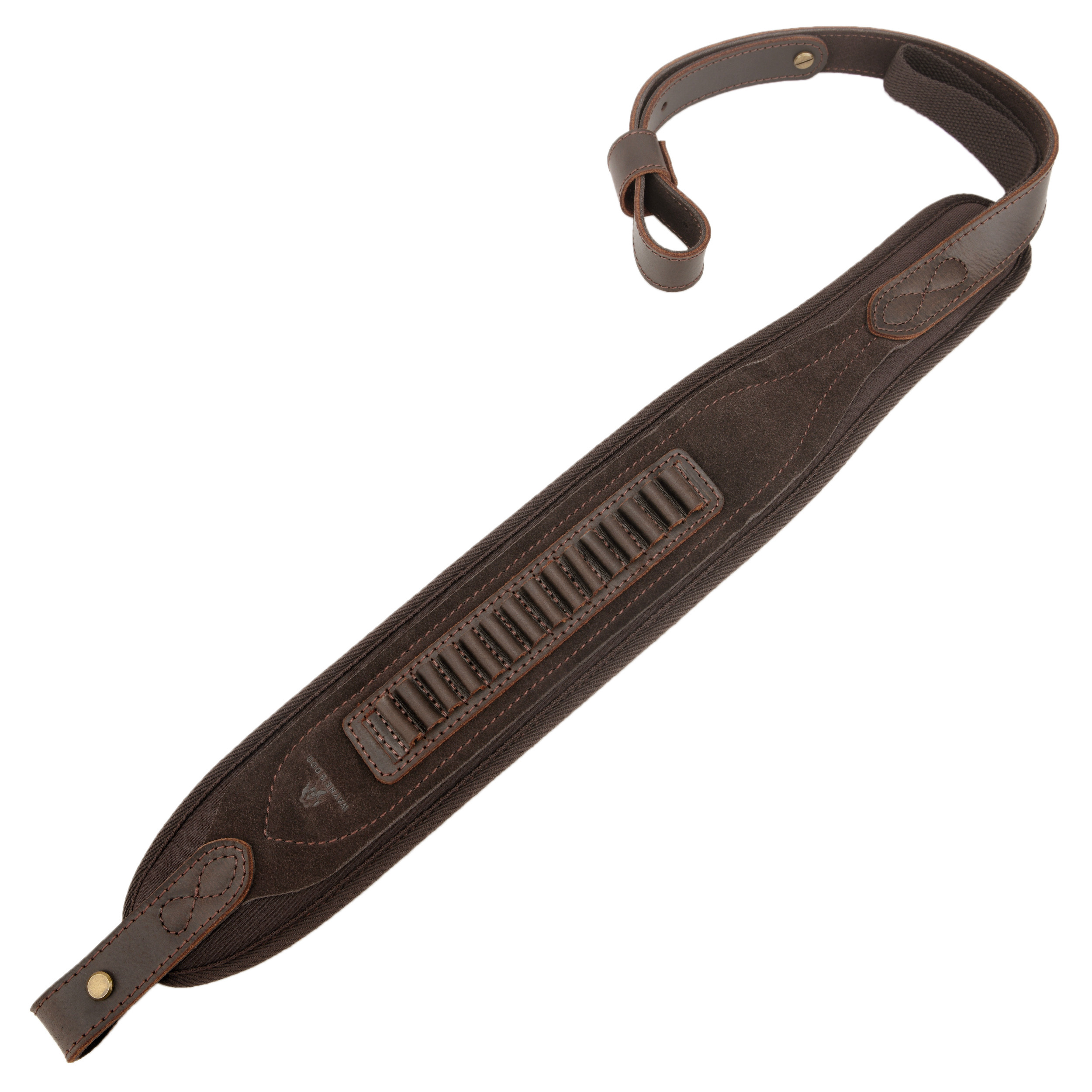 Rifle Shoulder Strap with shell slot, Leather Ammo Shell Holder Sling