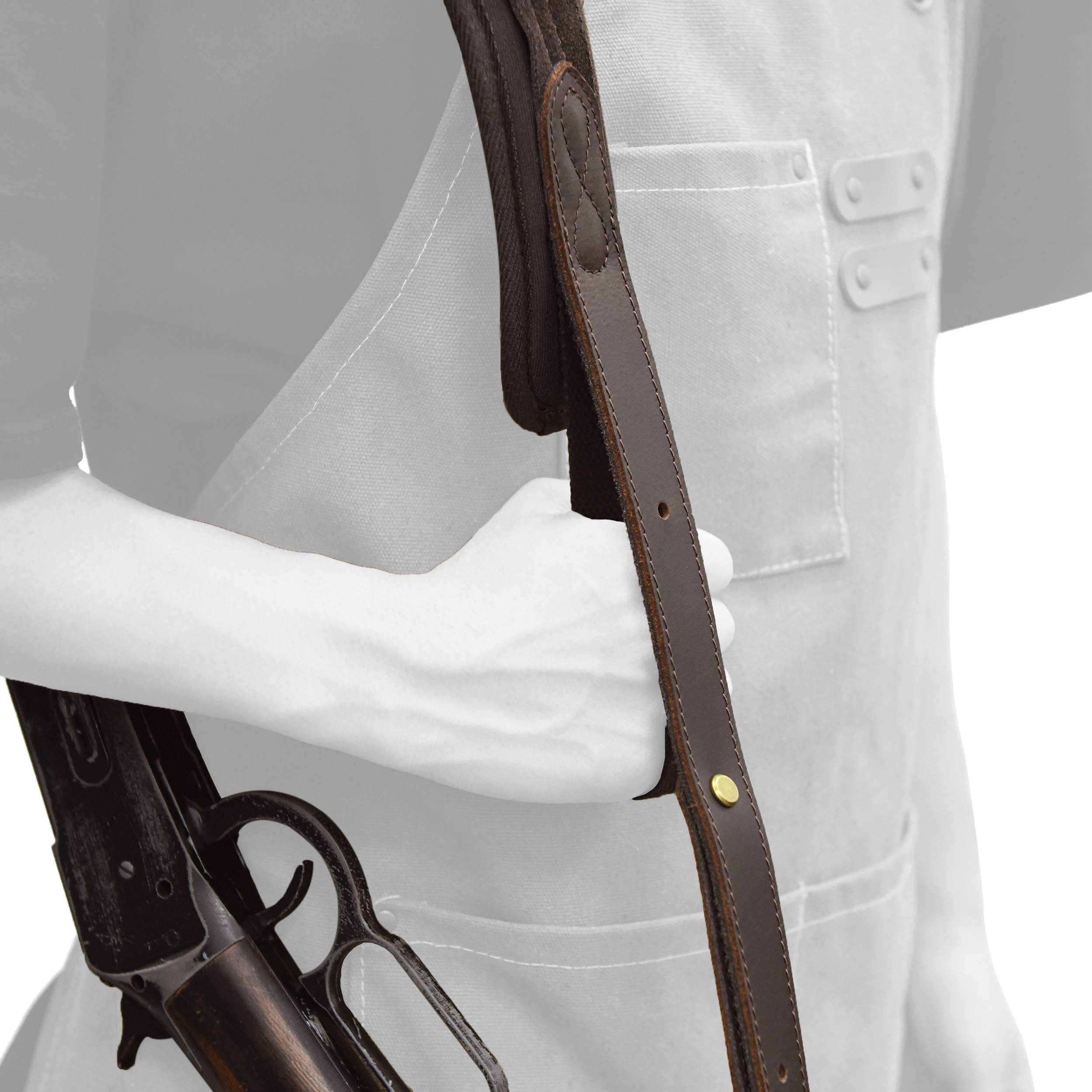 Rifle Shoulder Strap with shell slot, Leather Ammo Shell Holder Sling
