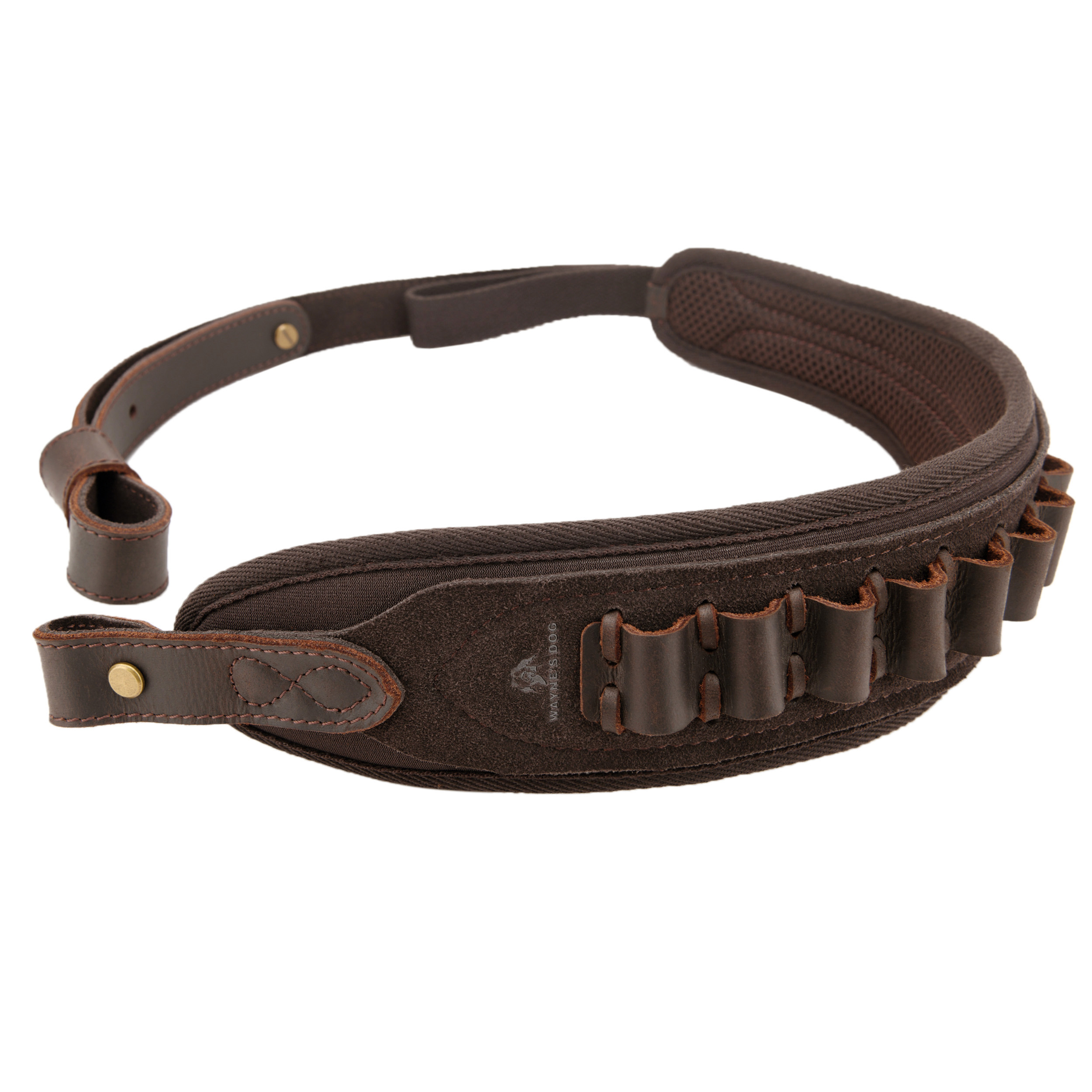 Rifle Shoulder Strap with shell slot, Leather Ammo Shell Holder Sling