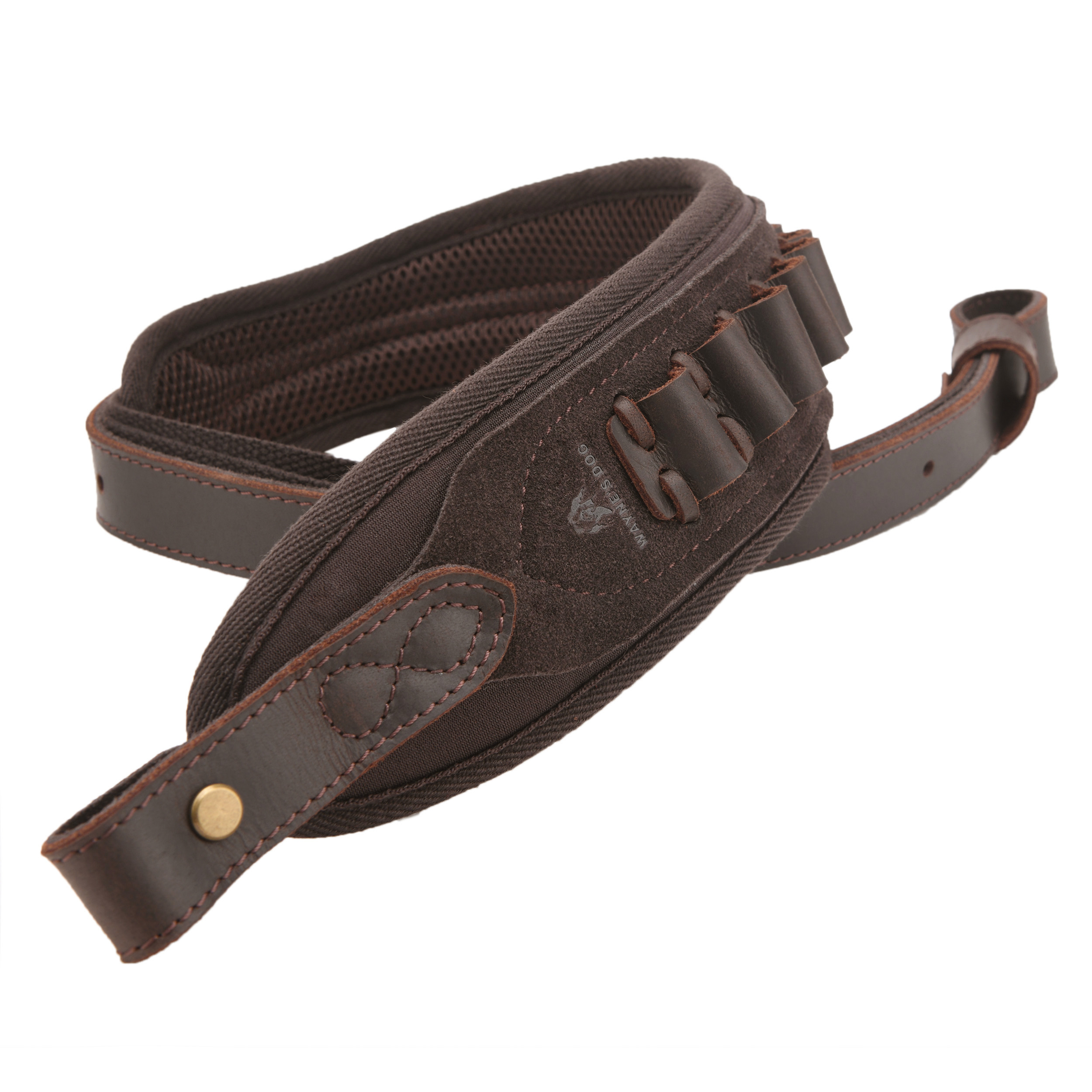 Rifle Shoulder Strap with shell slot, Leather Ammo Shell Holder Sling